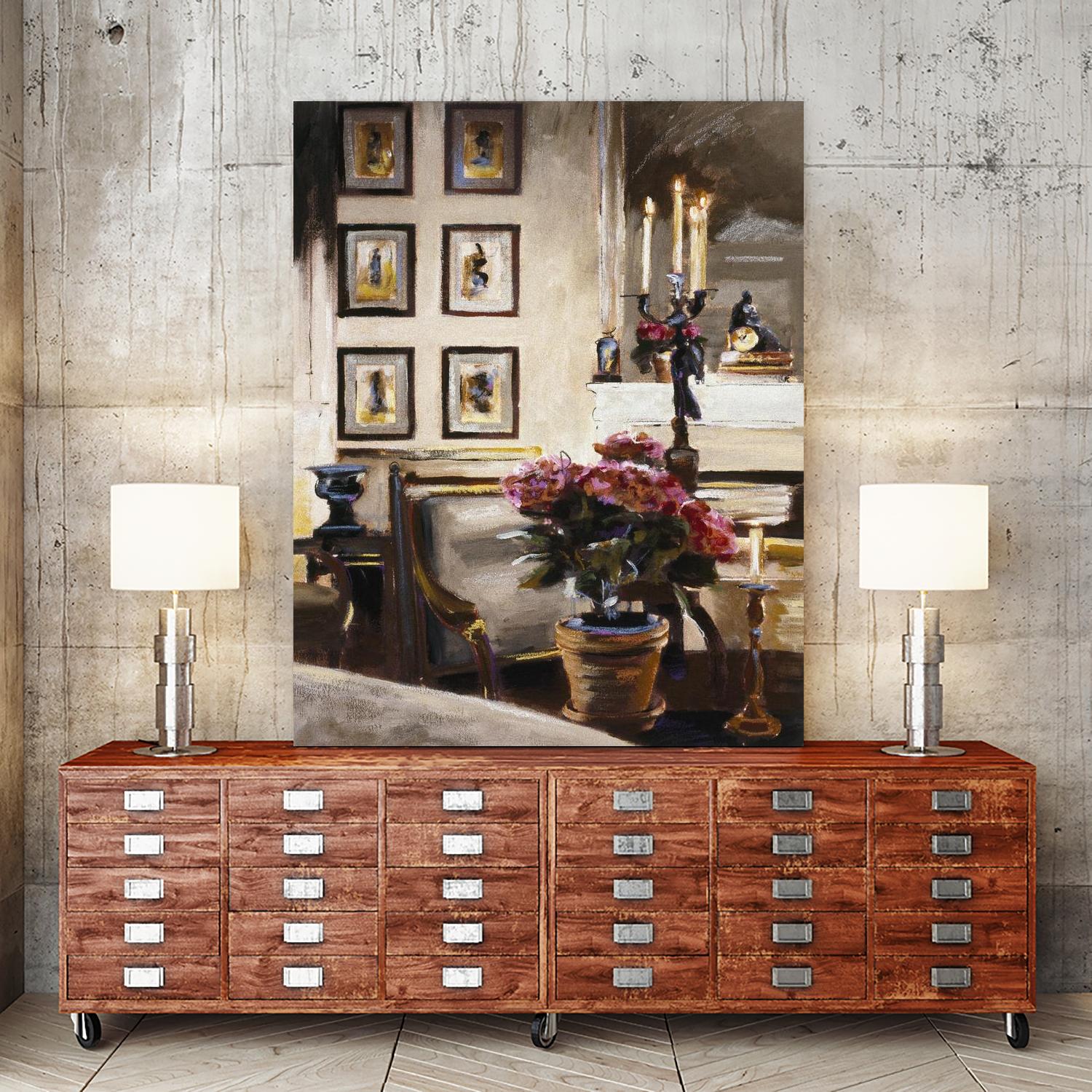 Comfortable Interior 1 by Dennis Carney on GIANT ART - brown architectural