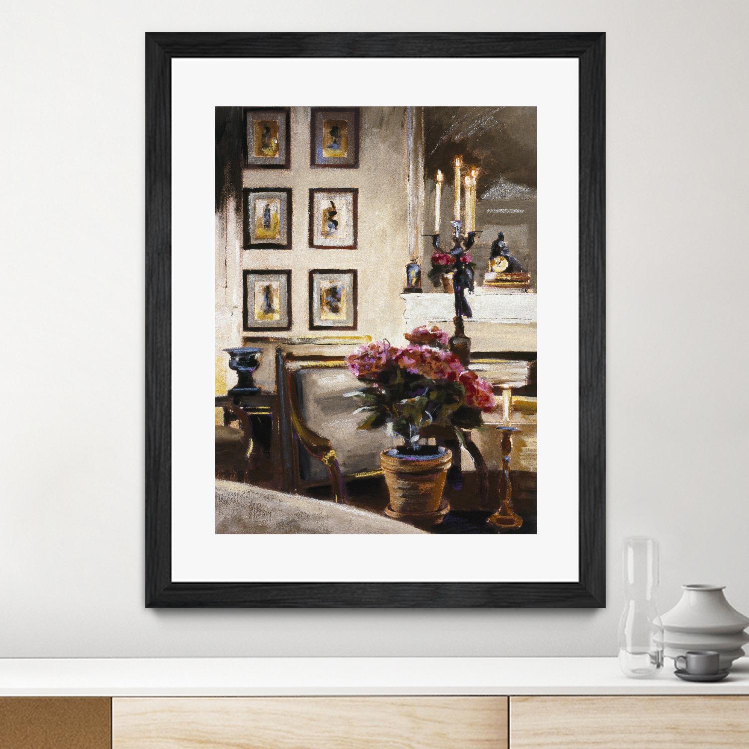 Comfortable Interior 1 by Dennis Carney on GIANT ART - brown architectural