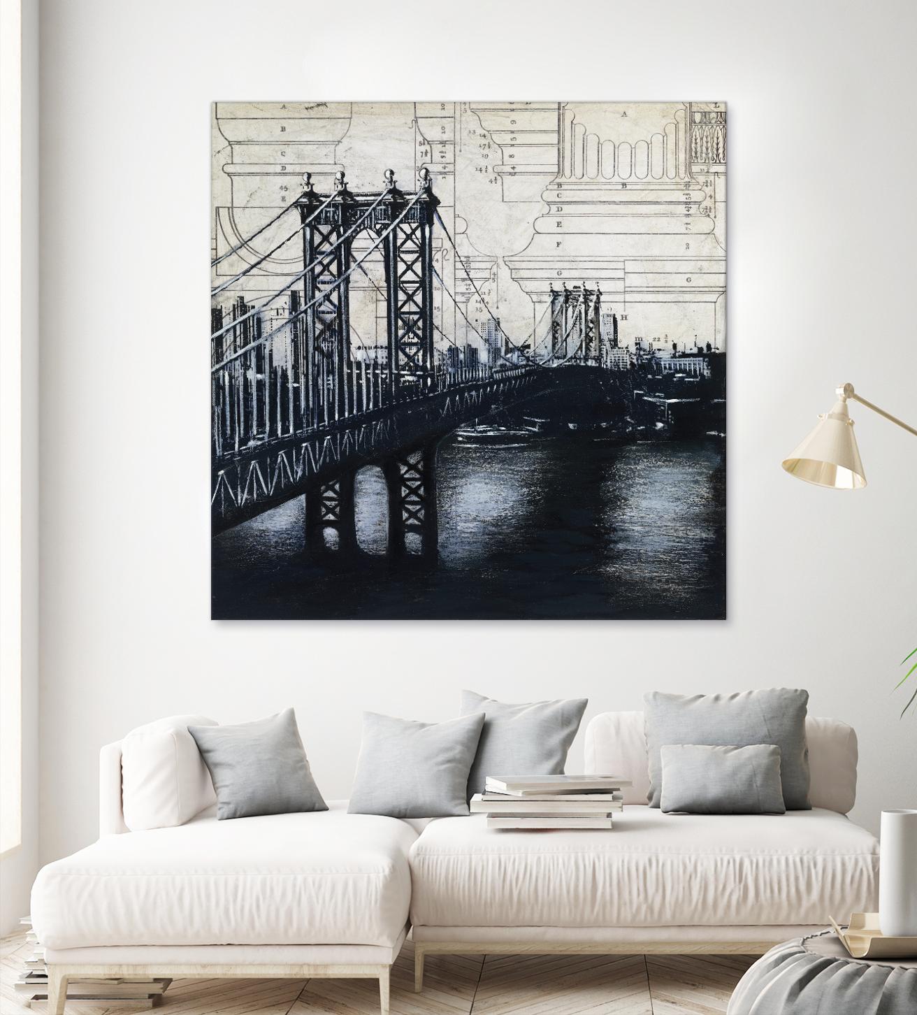 Bridges of Old 2 by David Dauncey on GIANT ART - black city scene