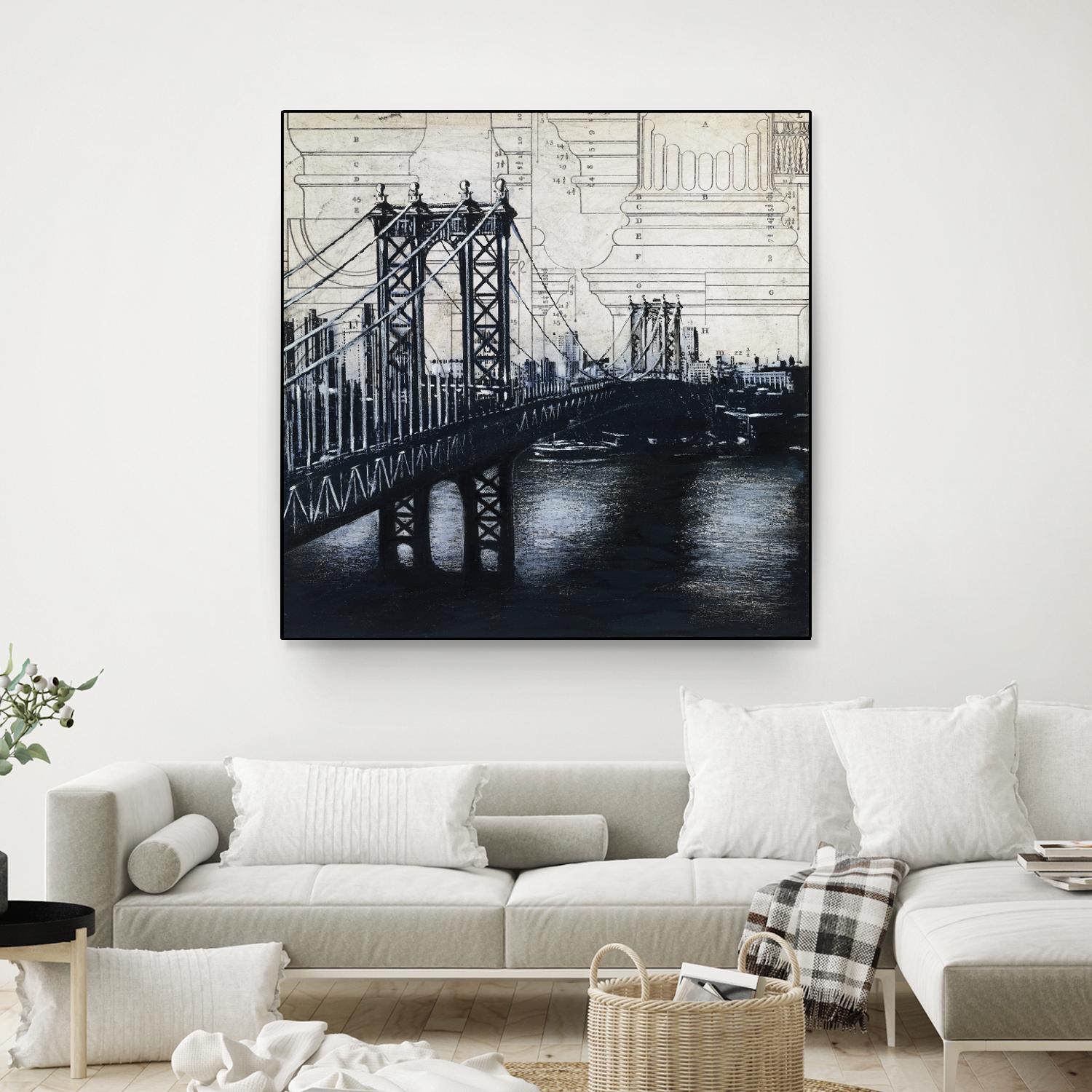 Bridges of Old 2 by David Dauncey on GIANT ART - black city scene