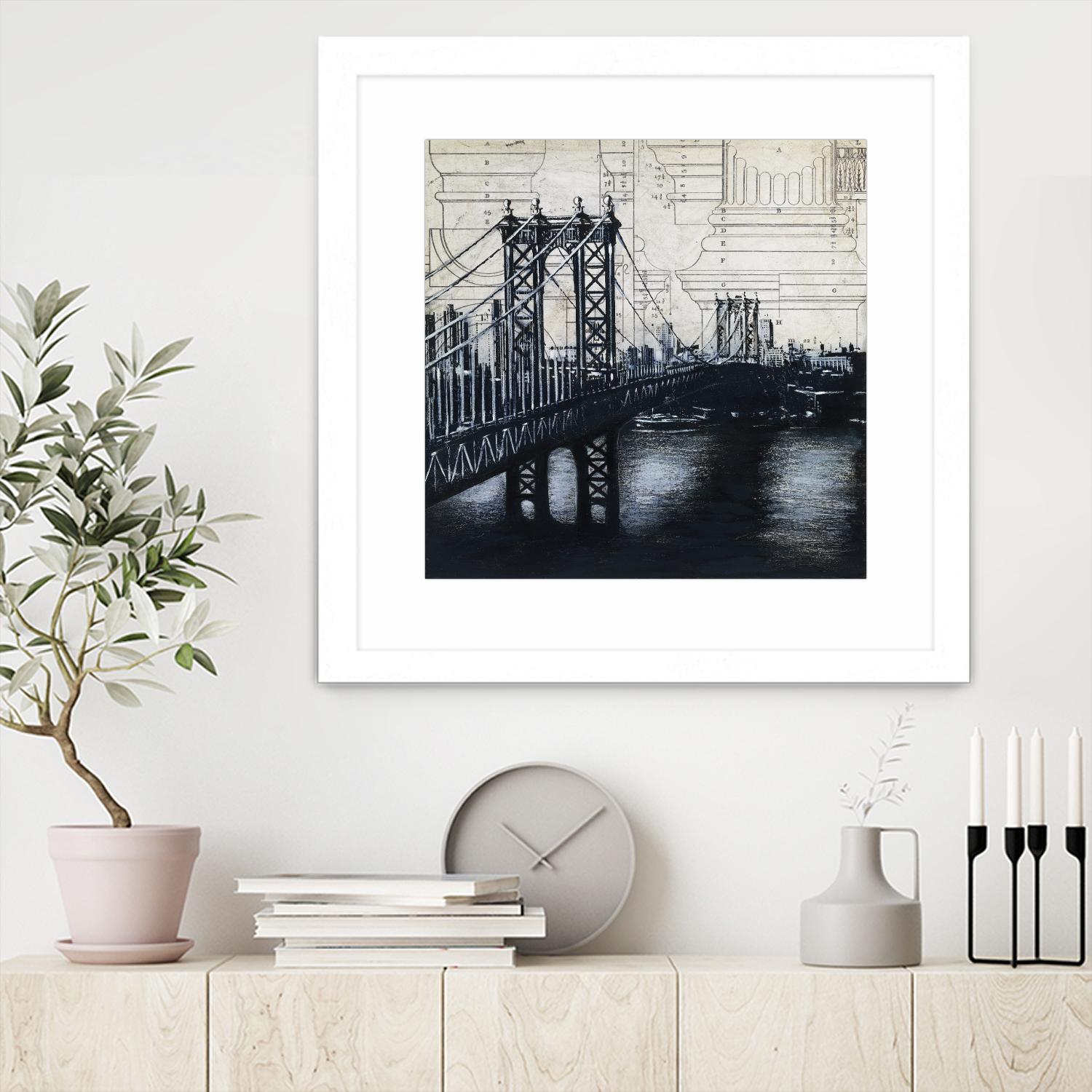 Bridges of Old 2 by David Dauncey on GIANT ART - black city scene