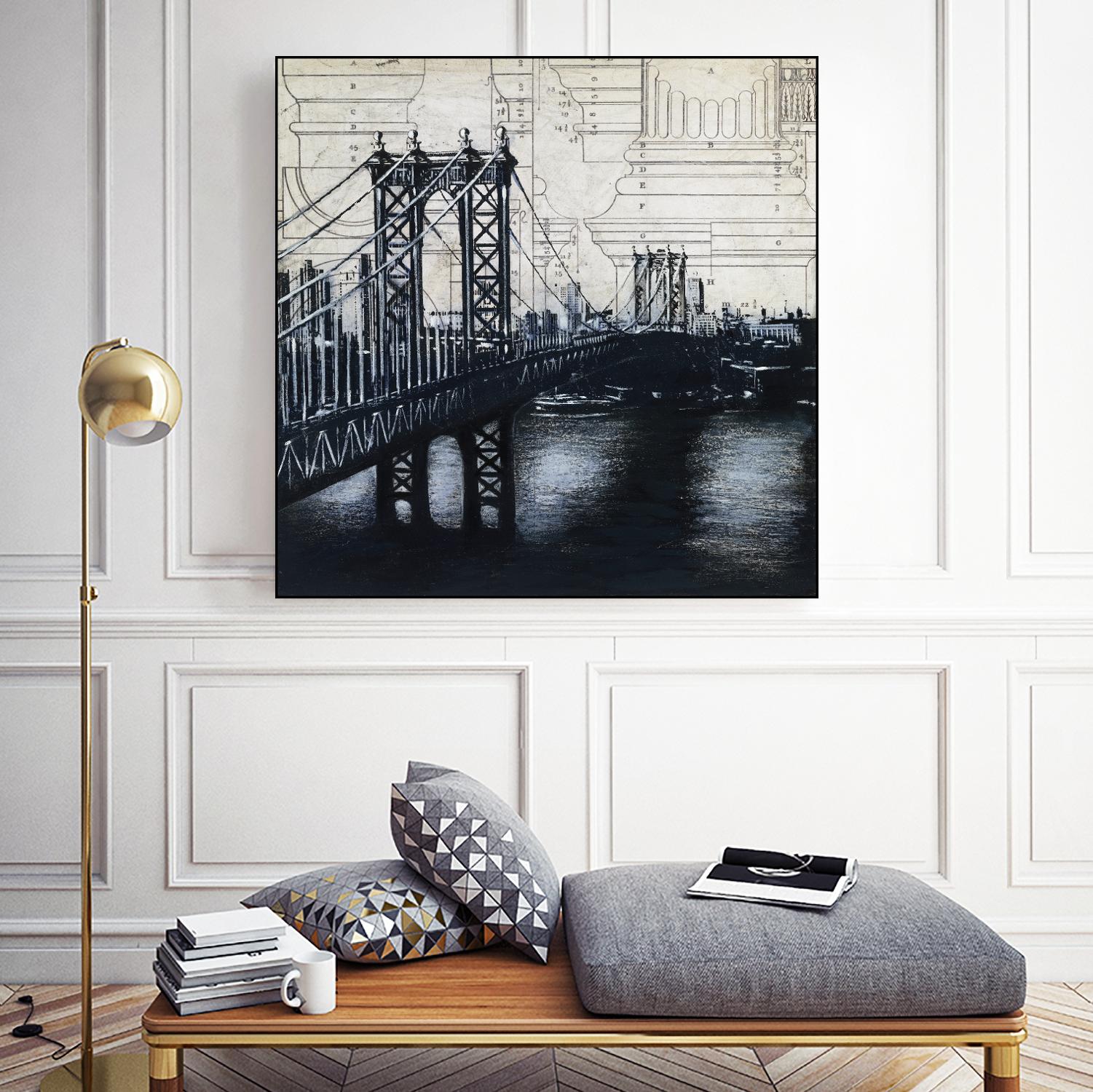 Bridges of Old 2 by David Dauncey on GIANT ART - black city scene