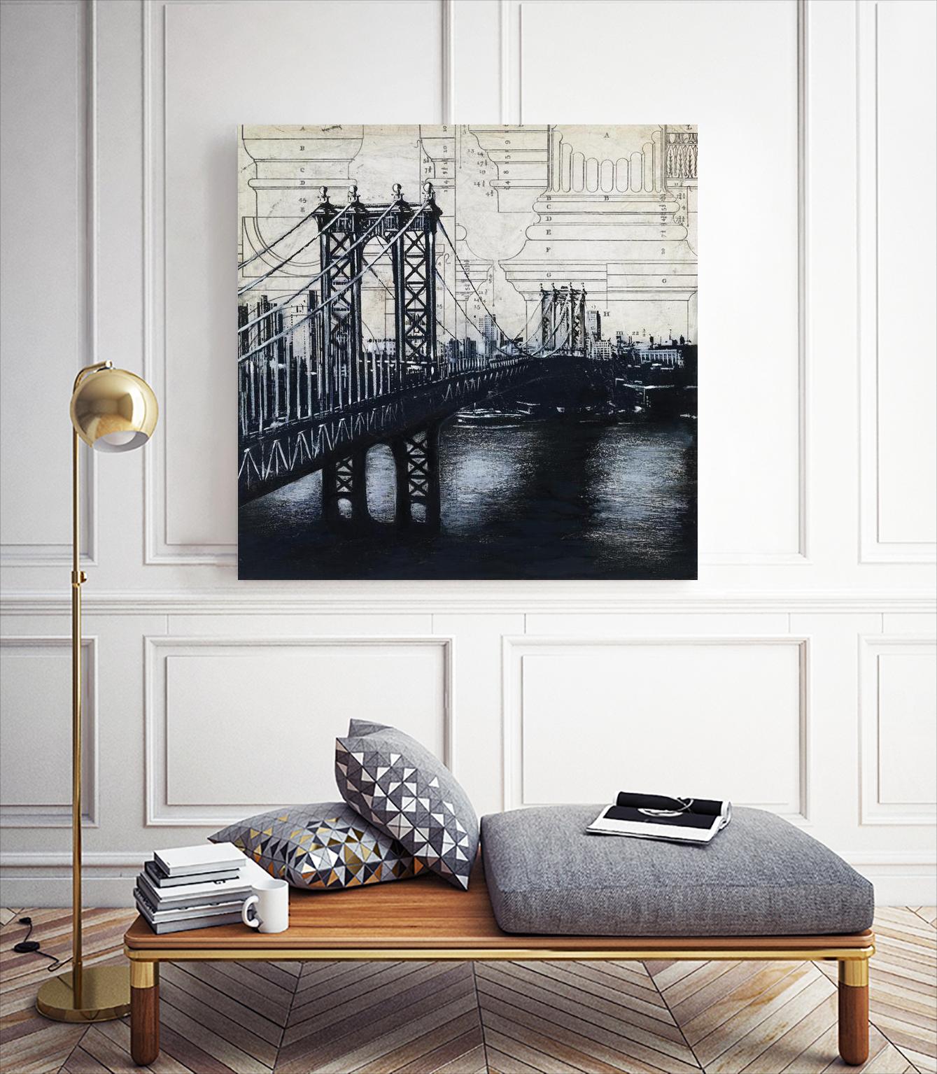 Bridges of Old 2 by David Dauncey on GIANT ART - black city scene