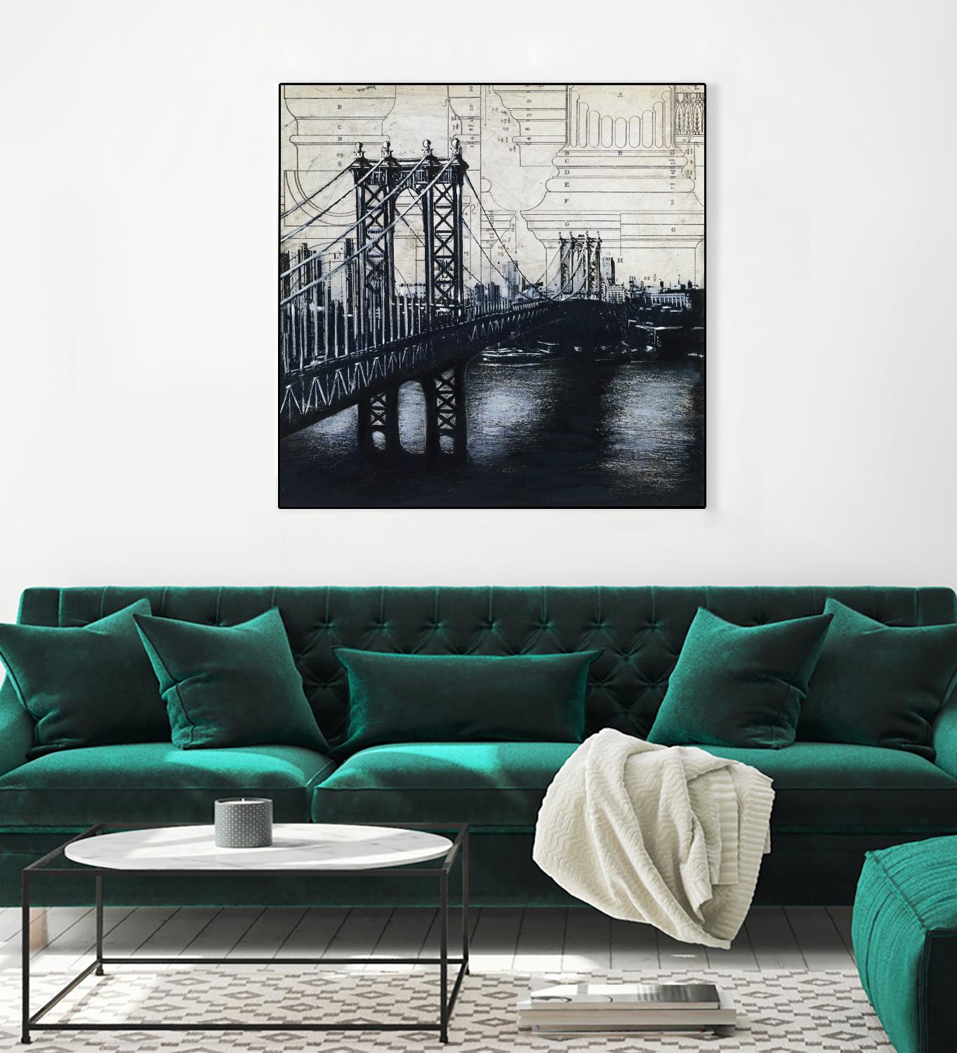 Bridges of Old 2 by David Dauncey on GIANT ART - black city scene