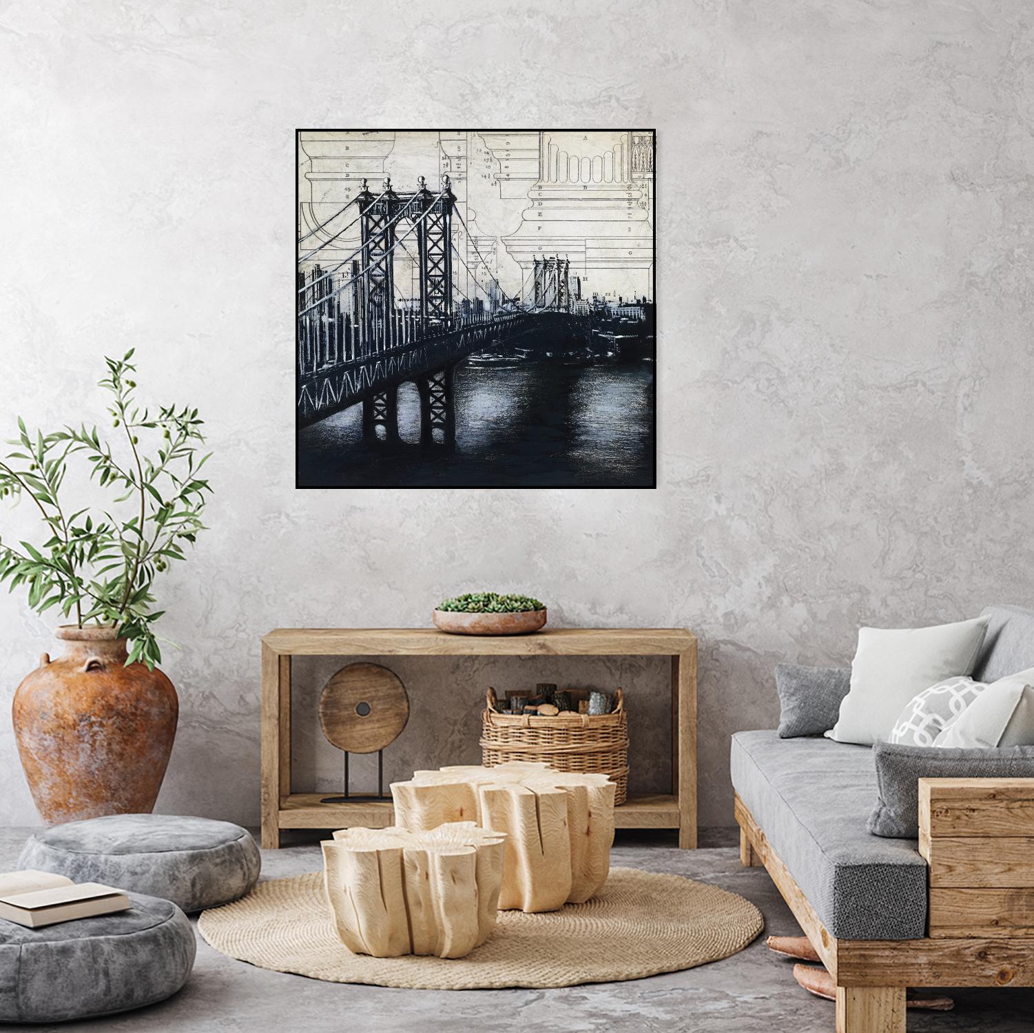 Bridges of Old 2 by David Dauncey on GIANT ART - black city scene