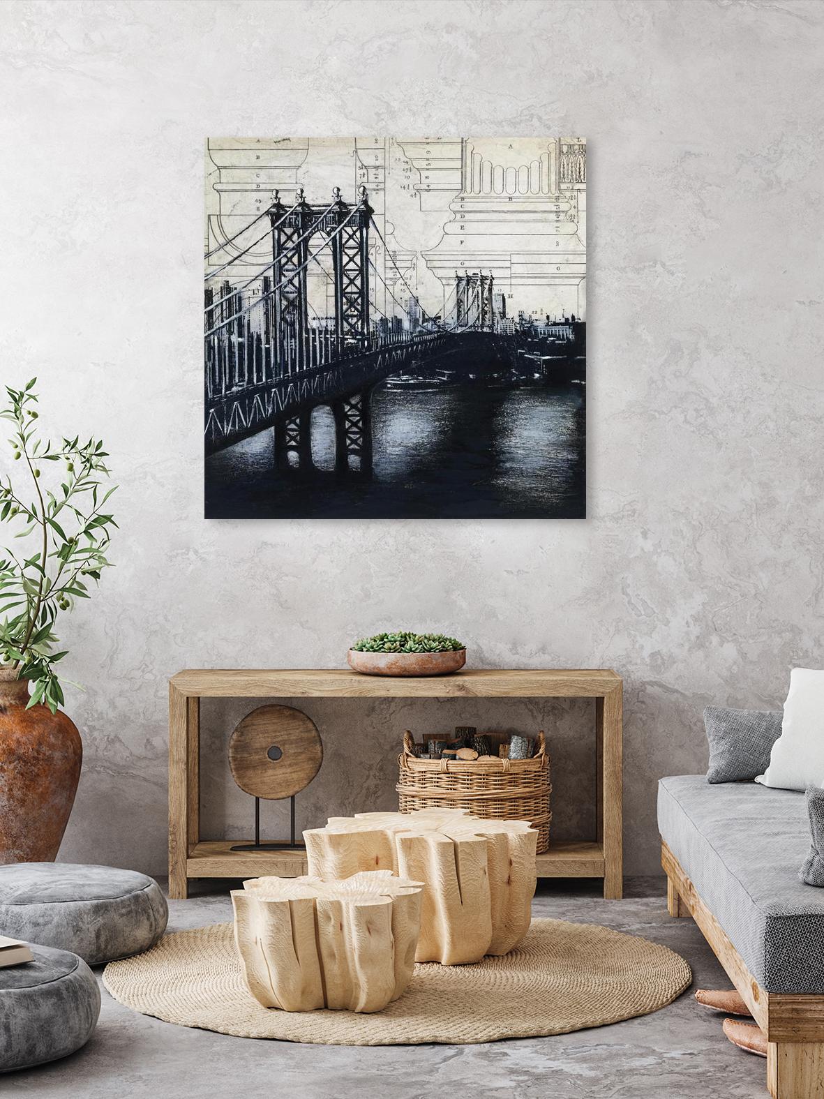 Bridges of Old 2 by David Dauncey on GIANT ART - black city scene