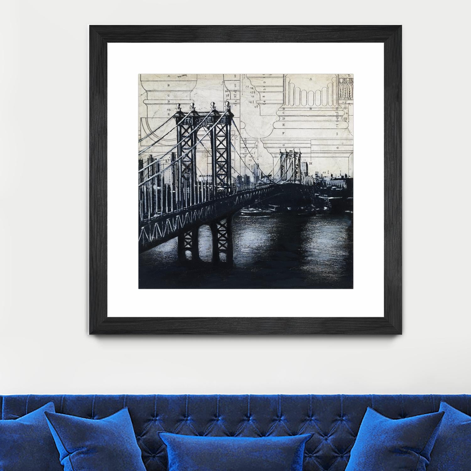 Bridges of Old 2 by David Dauncey on GIANT ART - black city scene