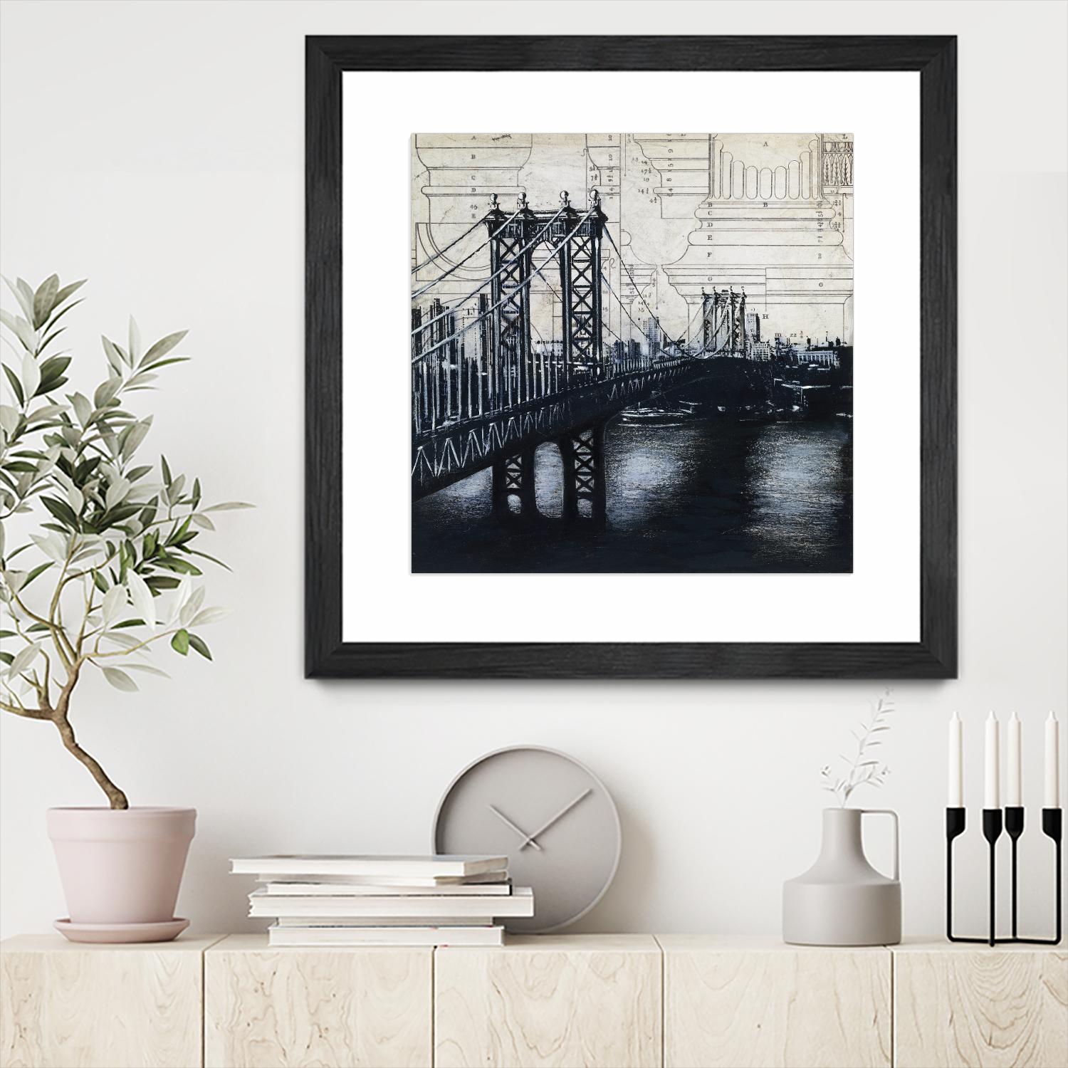 Bridges of Old 2 by David Dauncey on GIANT ART - black city scene