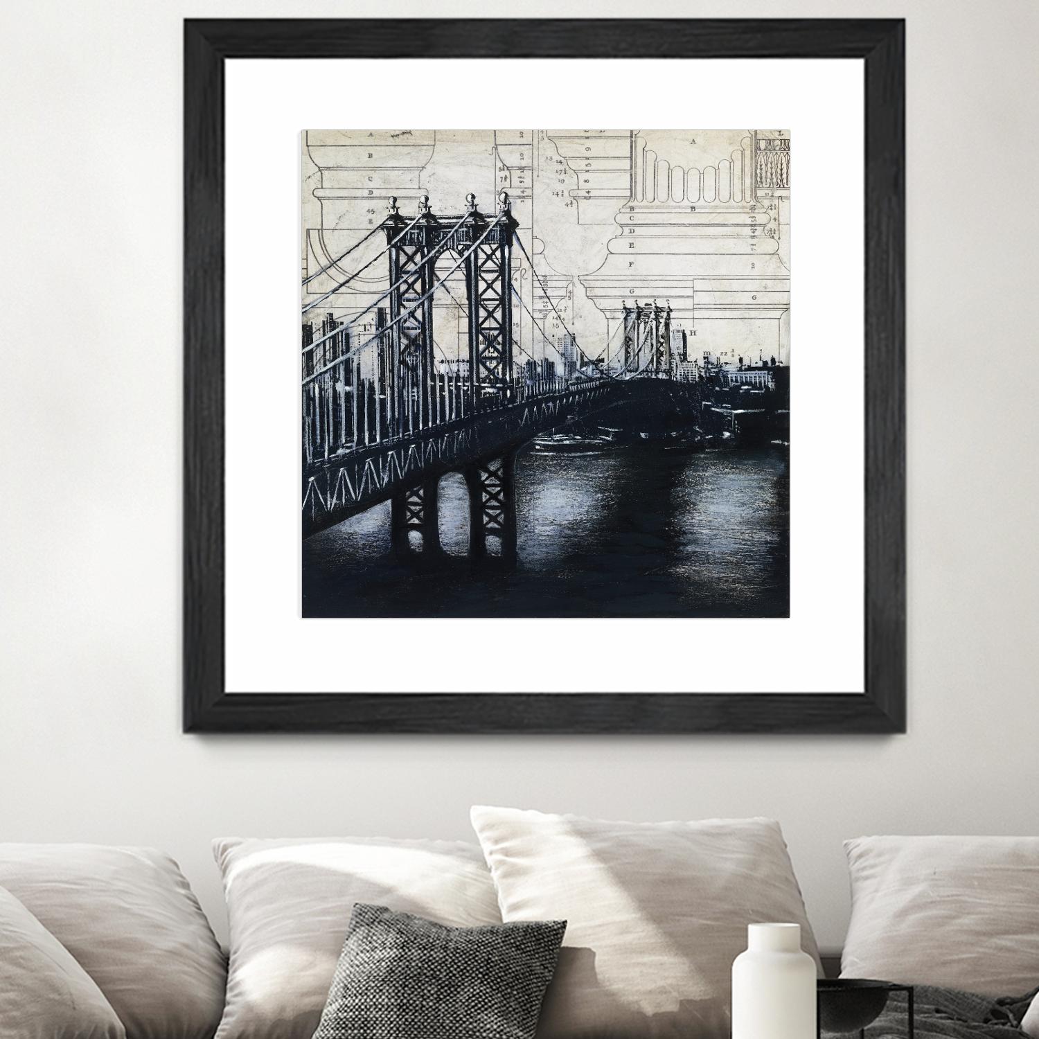 Bridges of Old 2 by David Dauncey on GIANT ART - black city scene