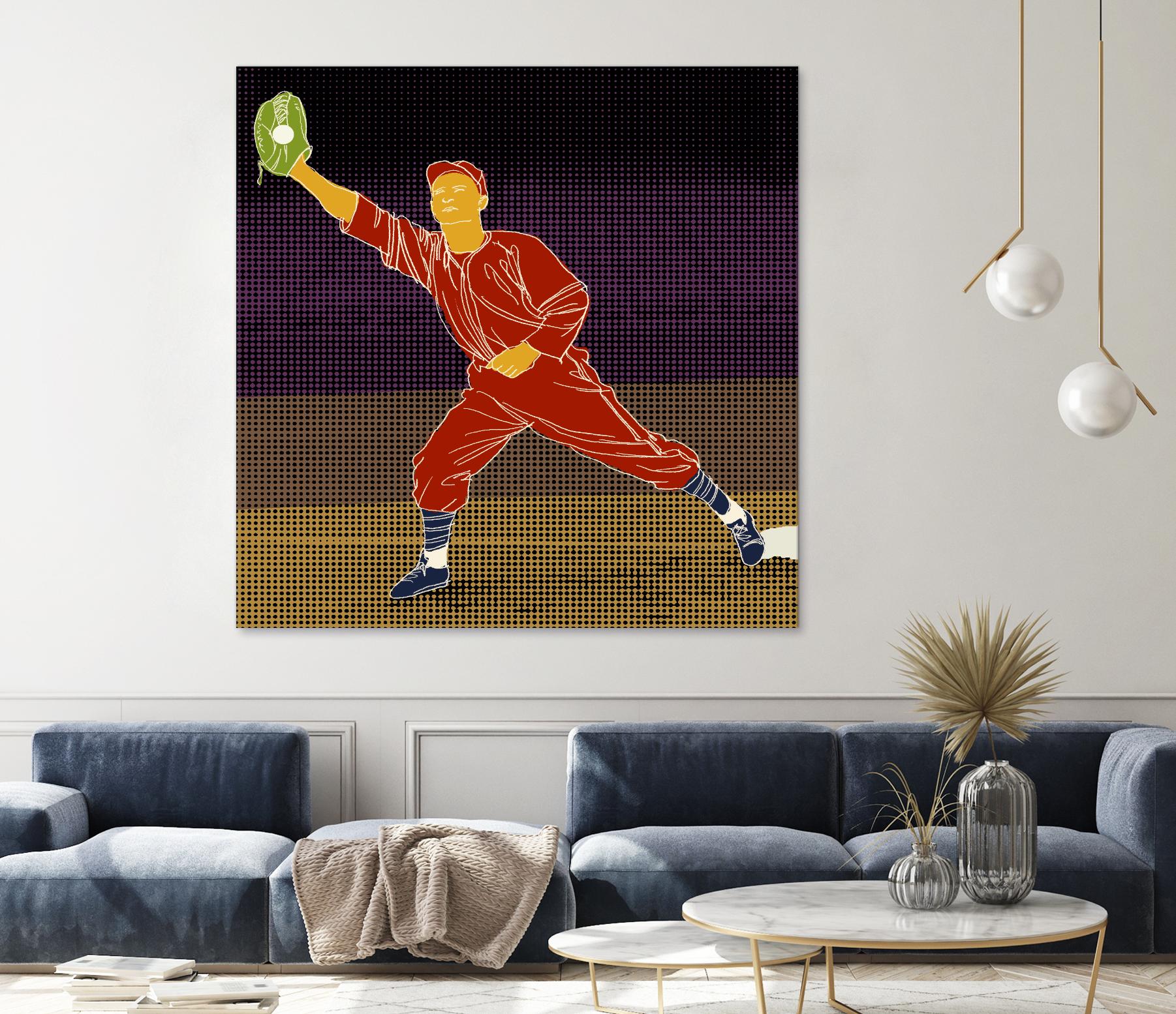 First Base Catch 2 by Robert Williamson on GIANT ART - yellow leisure