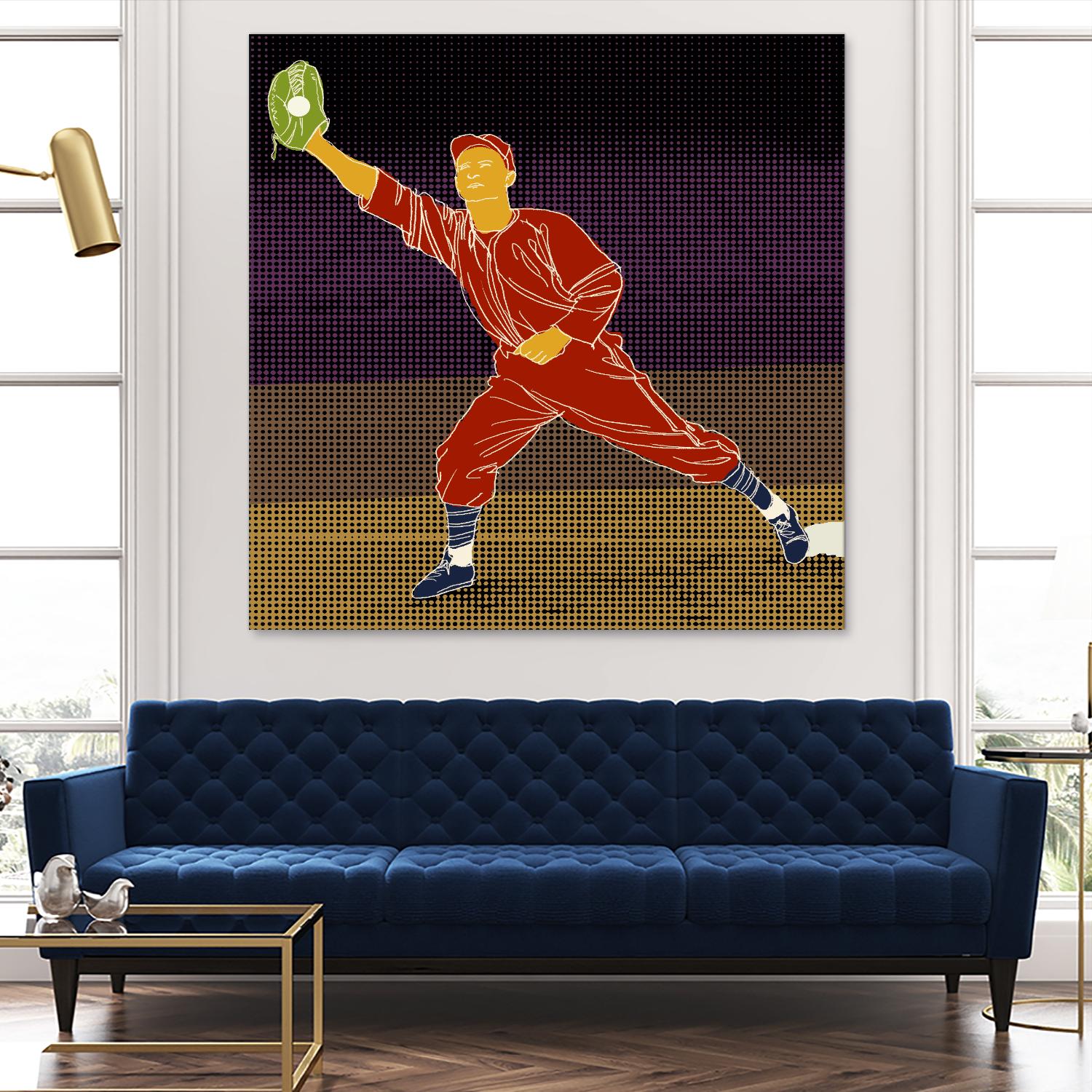 First Base Catch 2 by Robert Williamson on GIANT ART - yellow leisure