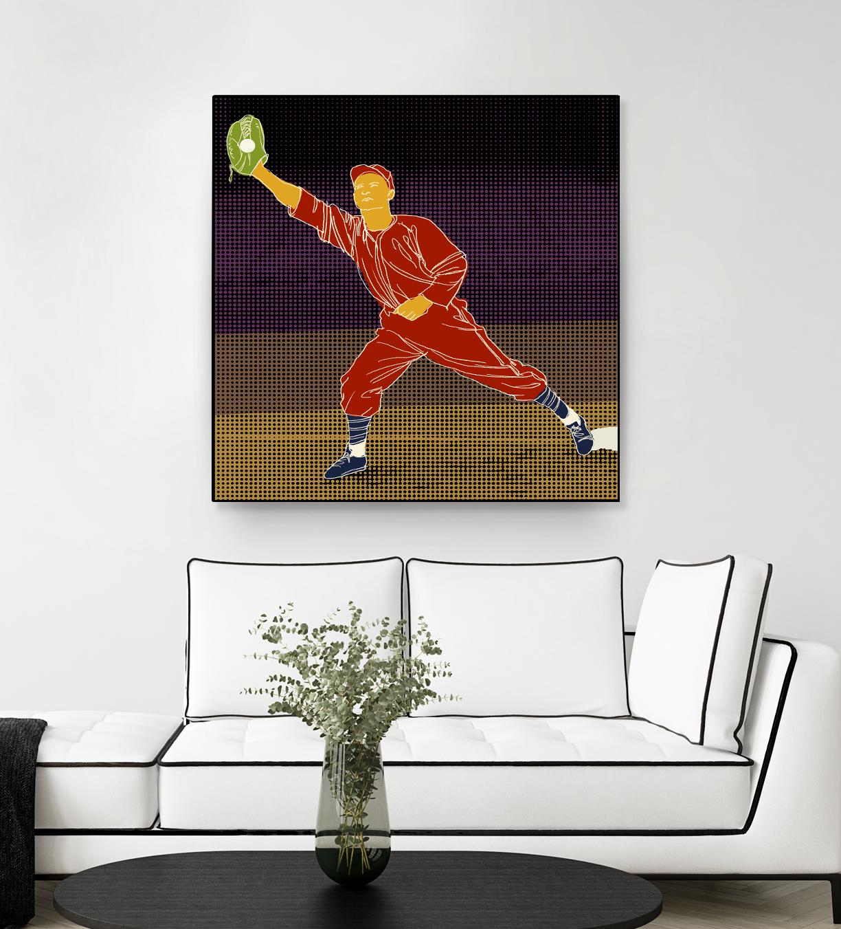 First Base Catch 2 by Robert Williamson on GIANT ART - yellow leisure