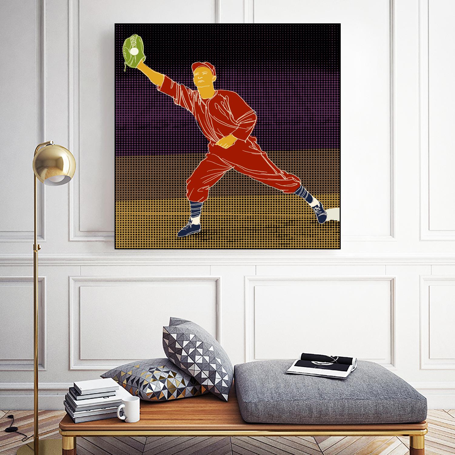 First Base Catch 2 by Robert Williamson on GIANT ART - yellow leisure