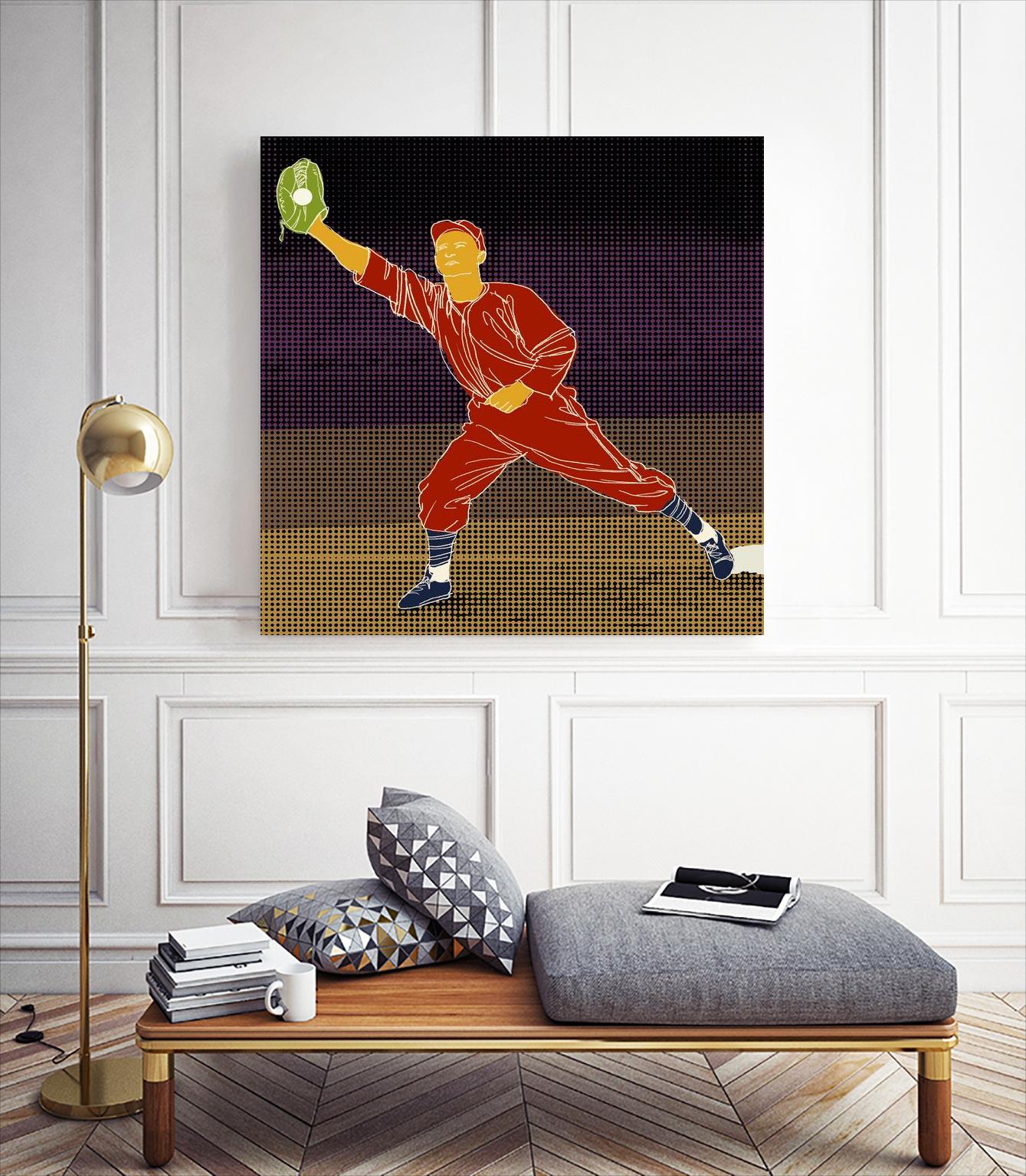 First Base Catch 2 by Robert Williamson on GIANT ART - yellow leisure