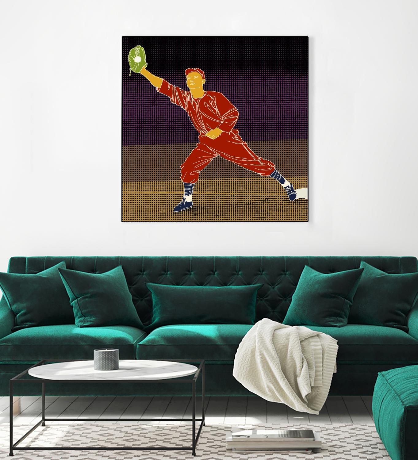 First Base Catch 2 by Robert Williamson on GIANT ART - yellow leisure