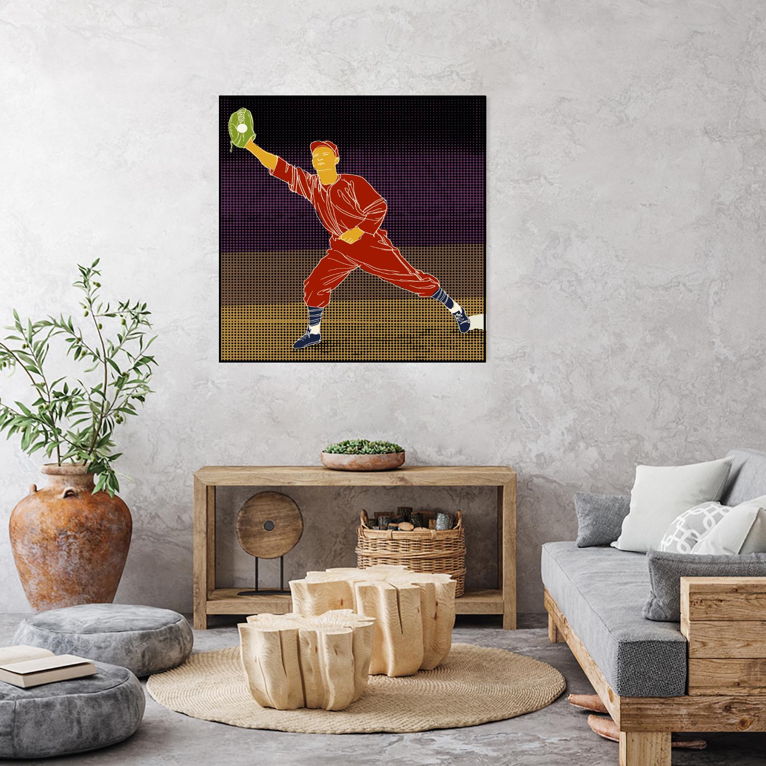 First Base Catch 2 by Robert Williamson on GIANT ART - yellow leisure