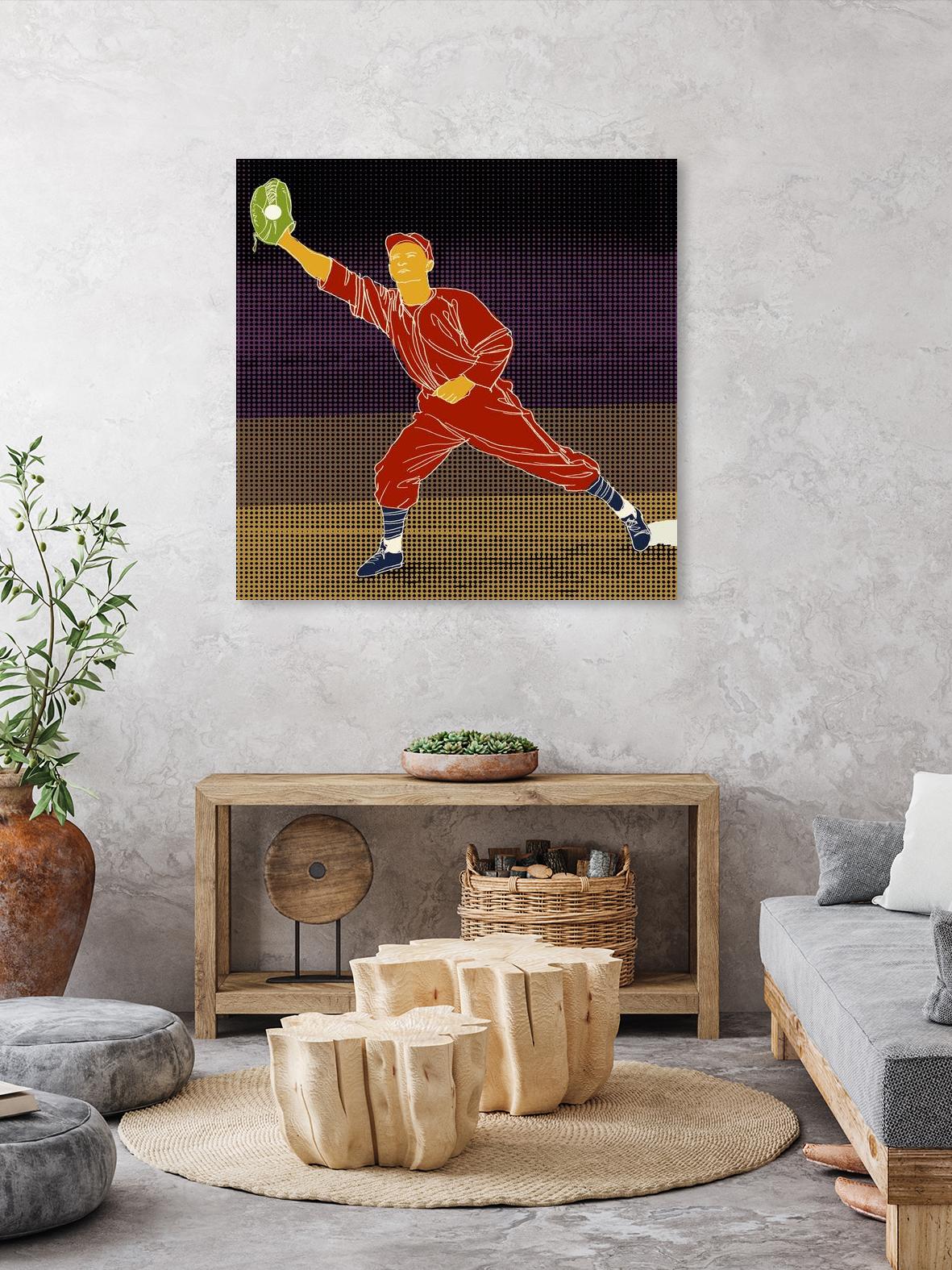 First Base Catch 2 by Robert Williamson on GIANT ART - yellow leisure