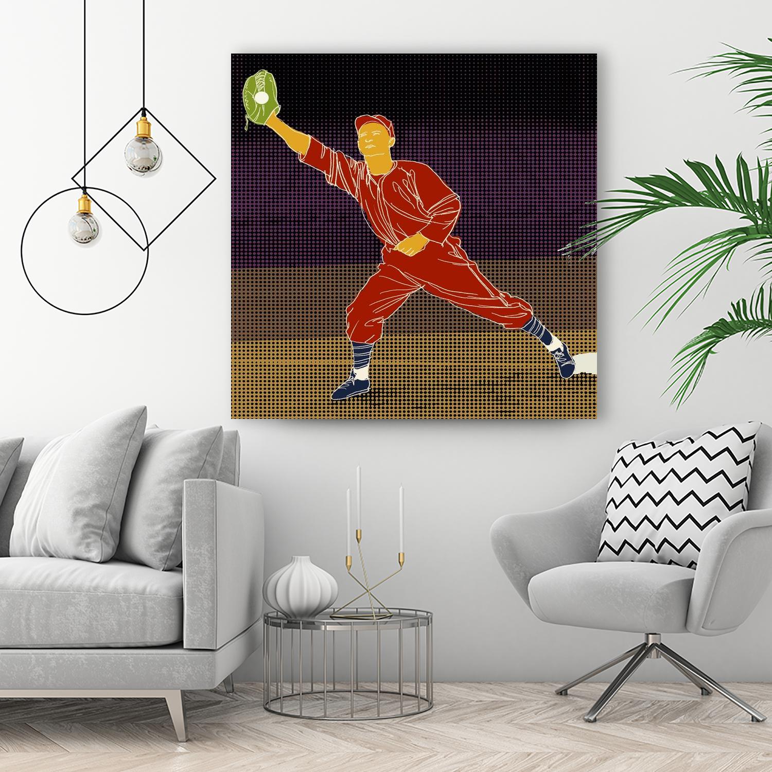 First Base Catch 2 by Robert Williamson on GIANT ART - yellow leisure