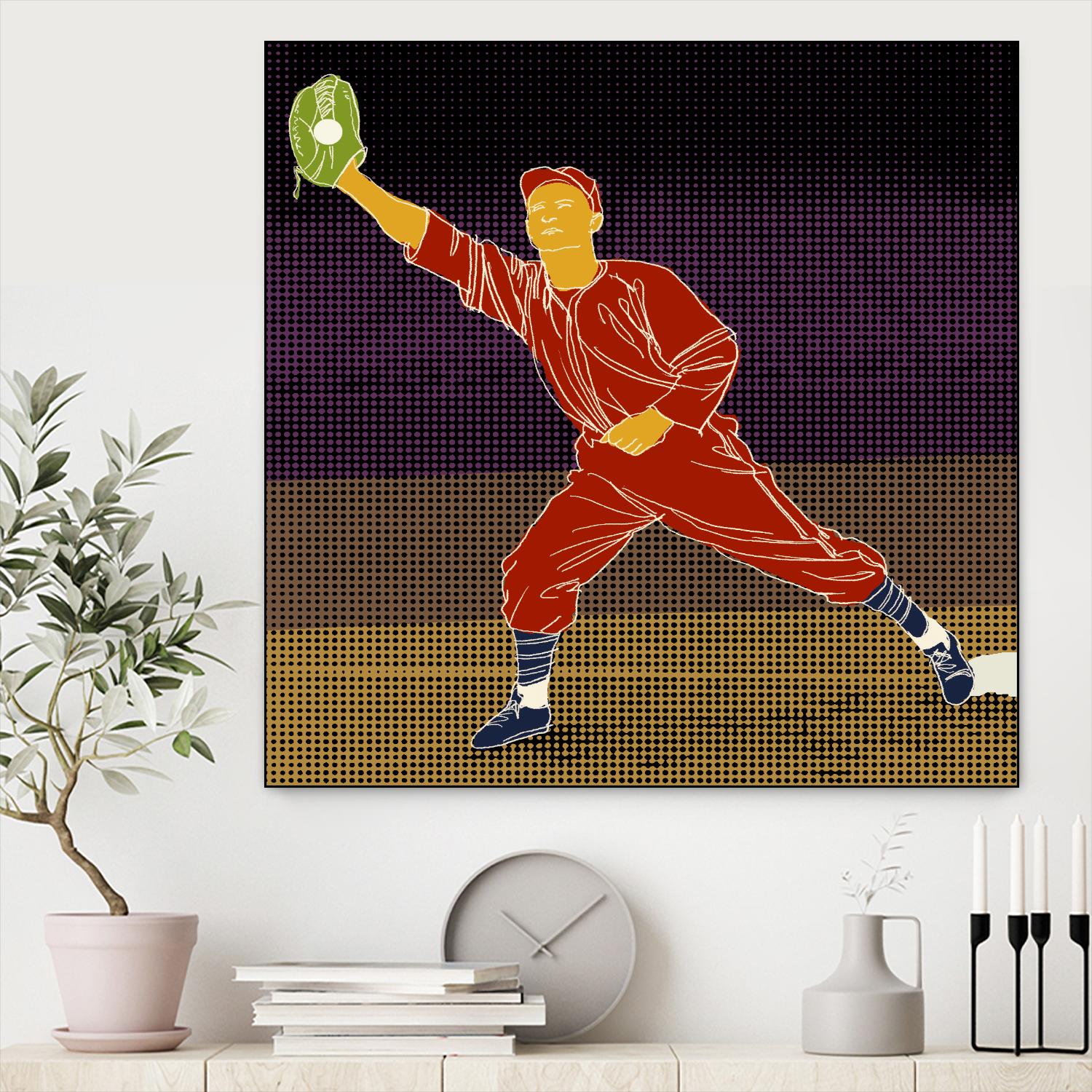 First Base Catch 2 by Robert Williamson on GIANT ART - yellow leisure