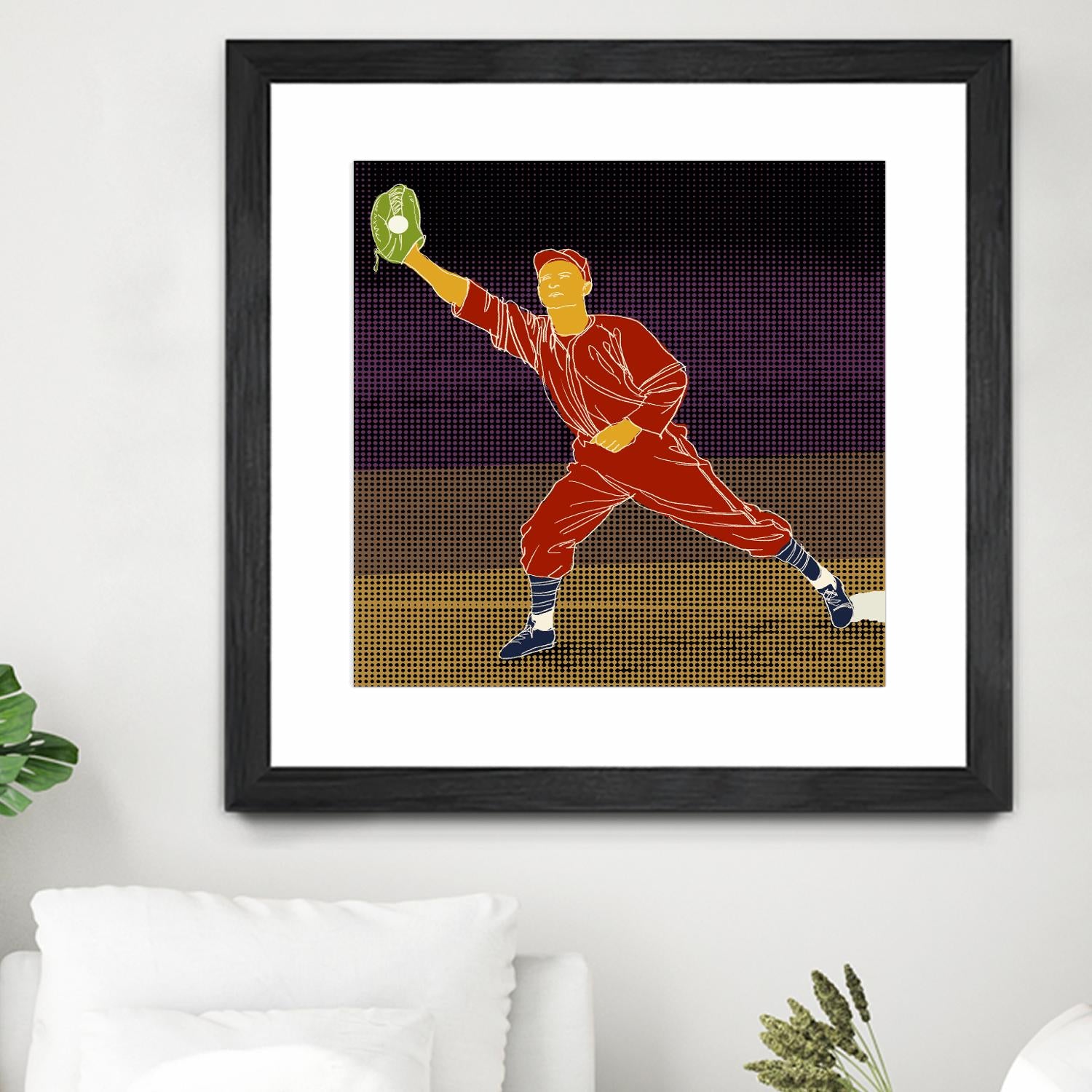 First Base Catch 2 by Robert Williamson on GIANT ART - yellow leisure