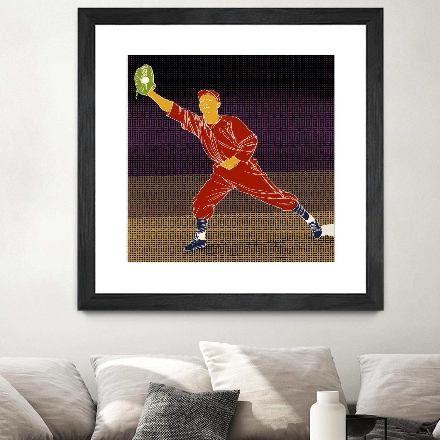 First Base Catch 2 by Robert Williamson on GIANT ART - yellow leisure