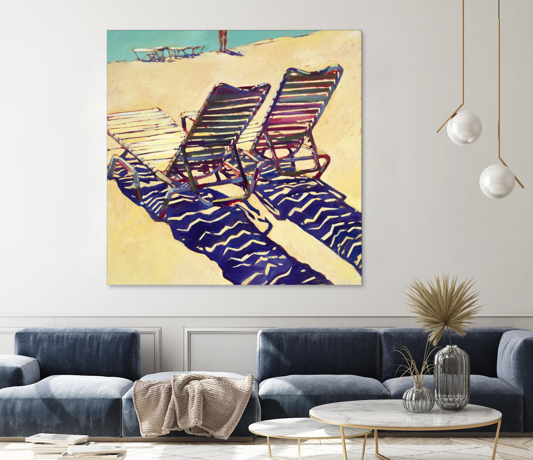 Seating for Two by Darrell Hill on GIANT ART - purple sea scene