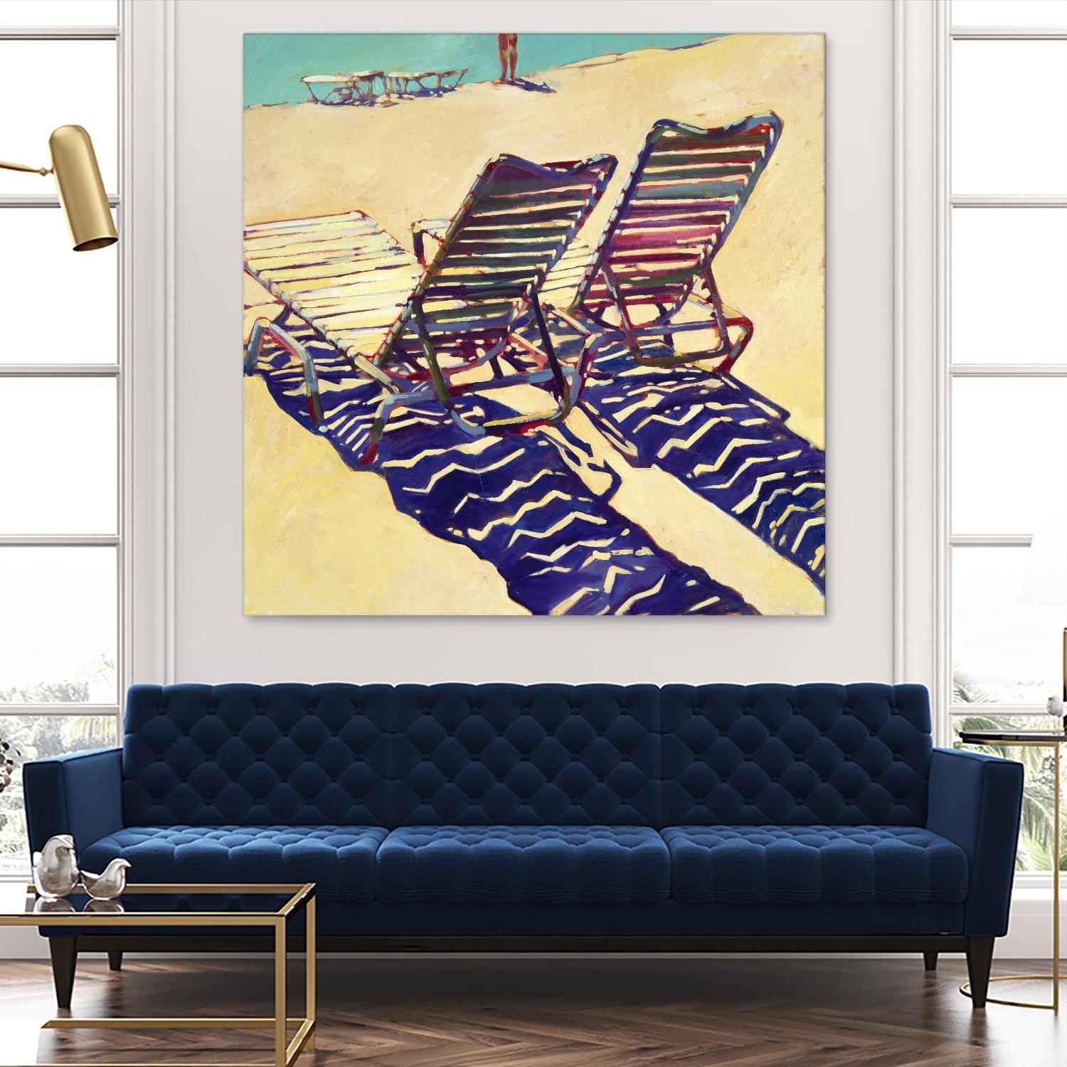 Seating for Two by Darrell Hill on GIANT ART - purple sea scene