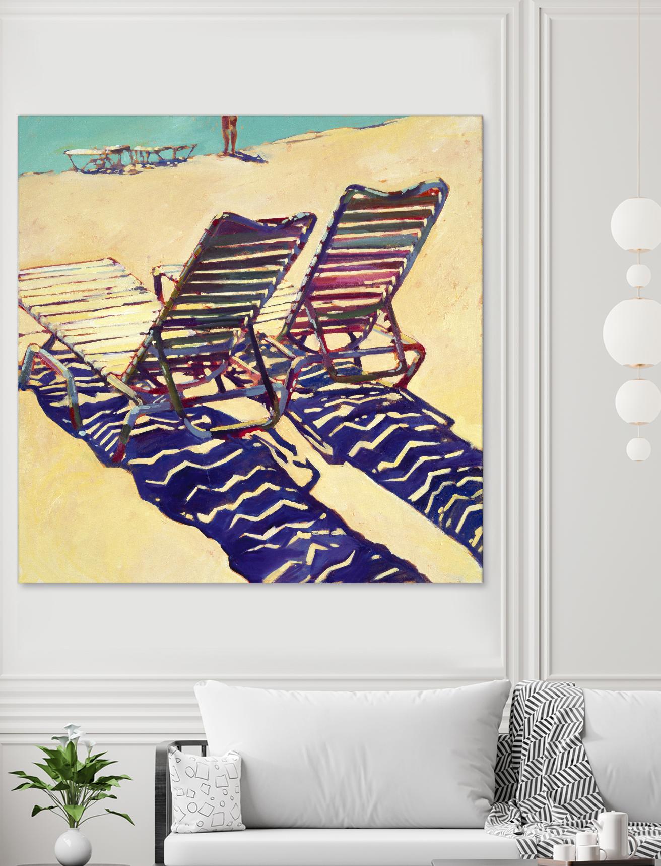 Seating for Two by Darrell Hill on GIANT ART - purple sea scene