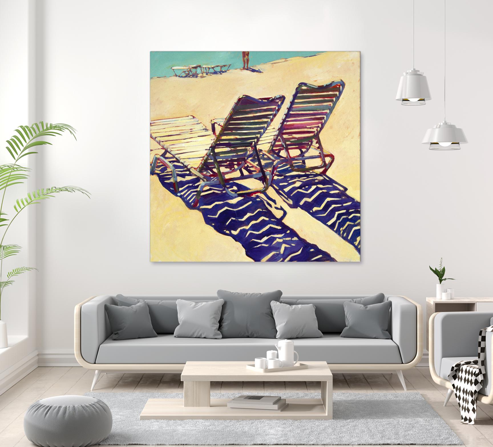 Seating for Two by Darrell Hill on GIANT ART - purple sea scene