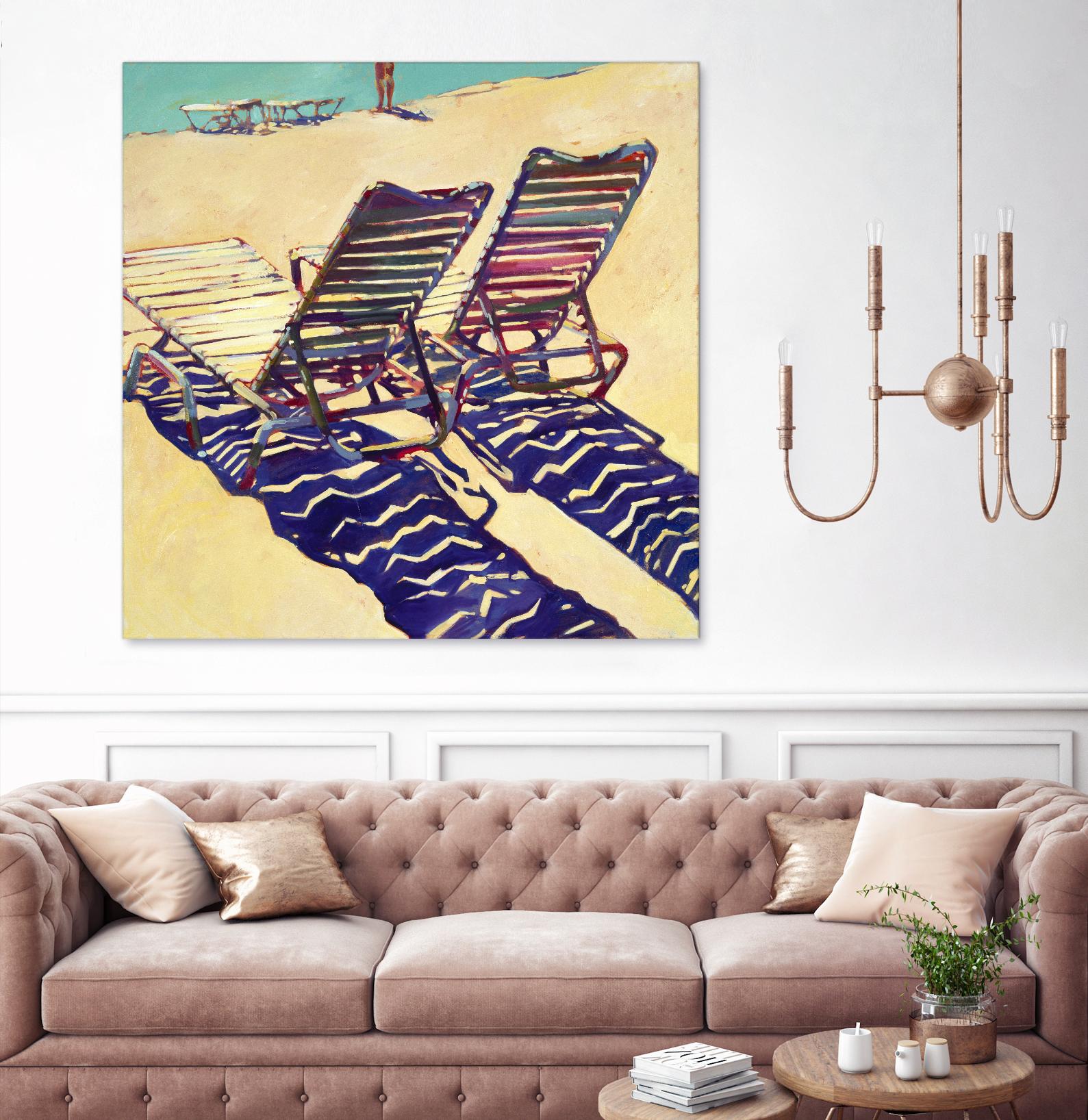 Seating for Two by Darrell Hill on GIANT ART - purple sea scene