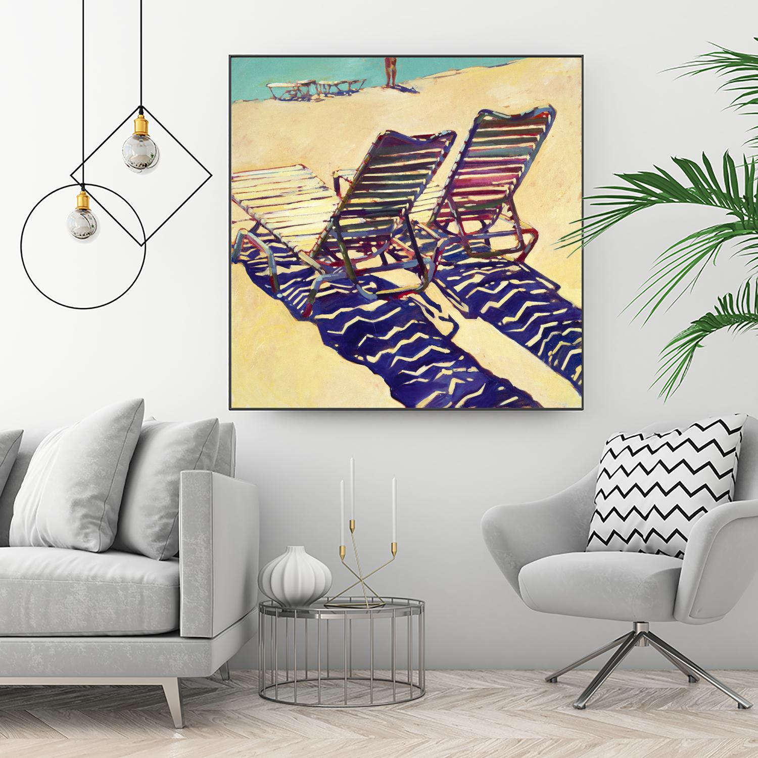 Seating for Two by Darrell Hill on GIANT ART - purple sea scene