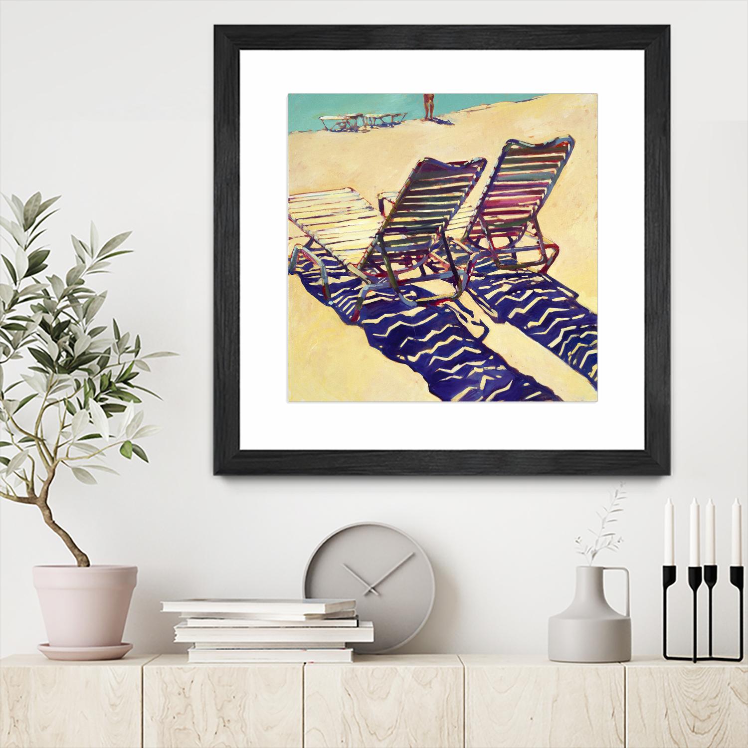 Seating for Two by Darrell Hill on GIANT ART - purple sea scene