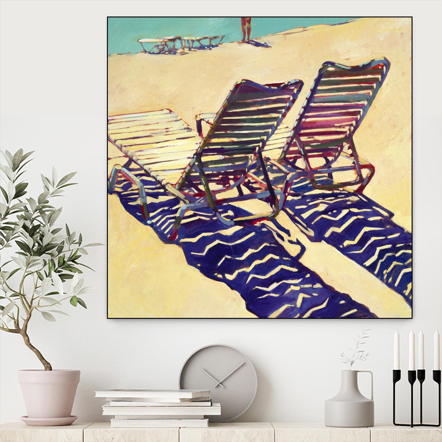 Seating for Two by Darrell Hill on GIANT ART - purple sea scene