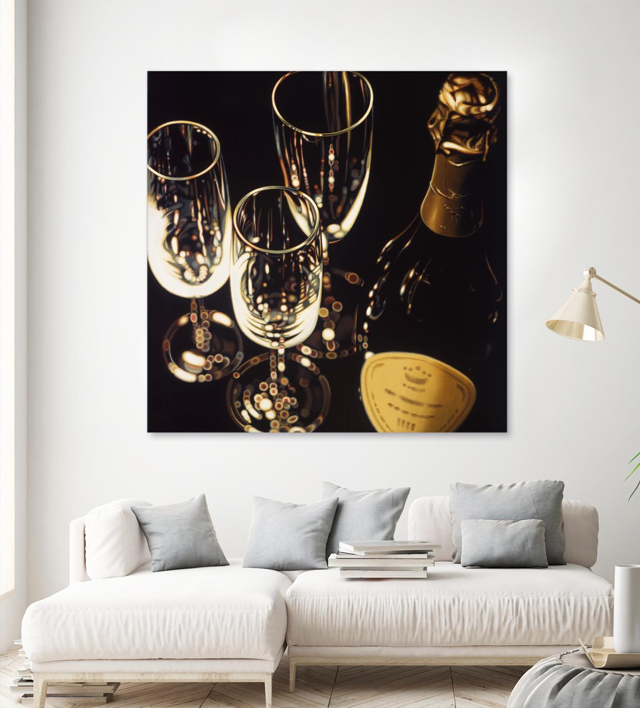 Champagne For Three by Ray Pelley on GIANT ART - white fruit-food-drink