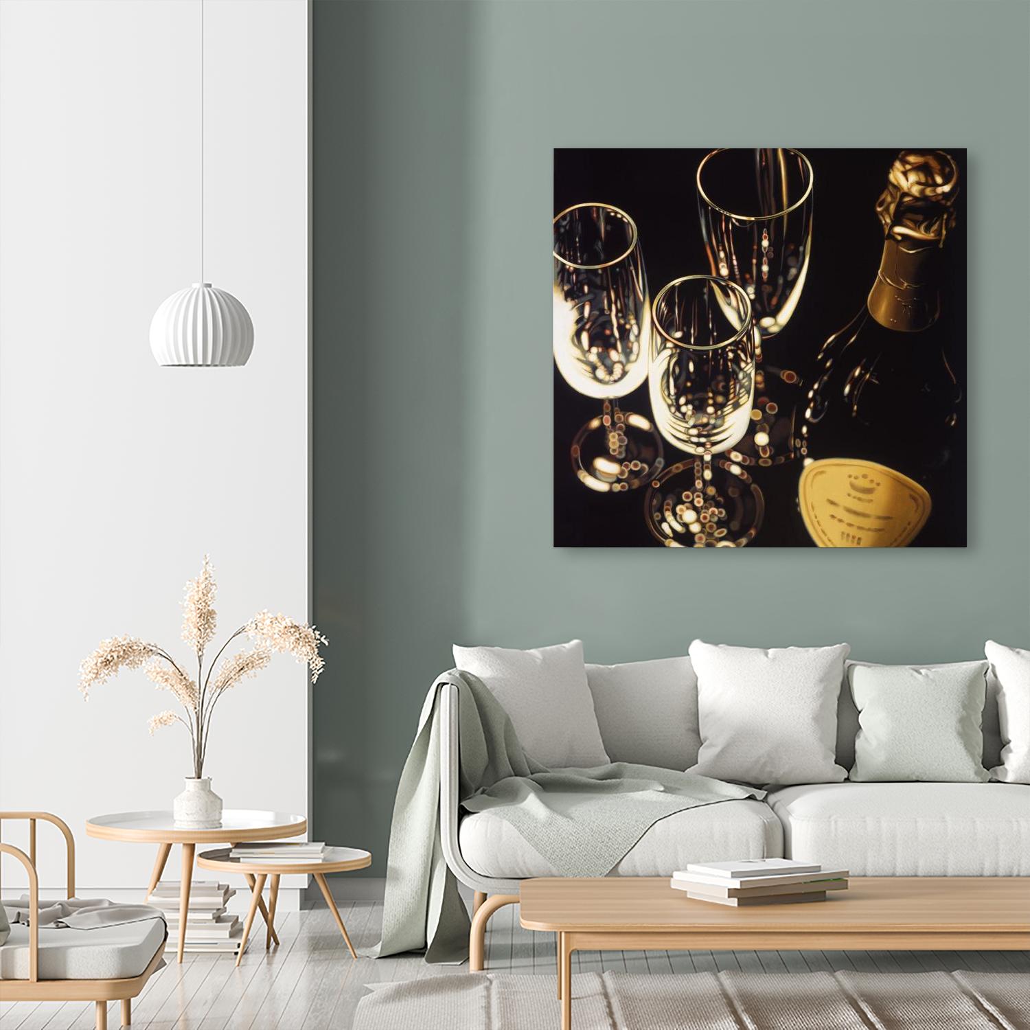 Champagne For Three by Ray Pelley on GIANT ART - white fruit-food-drink