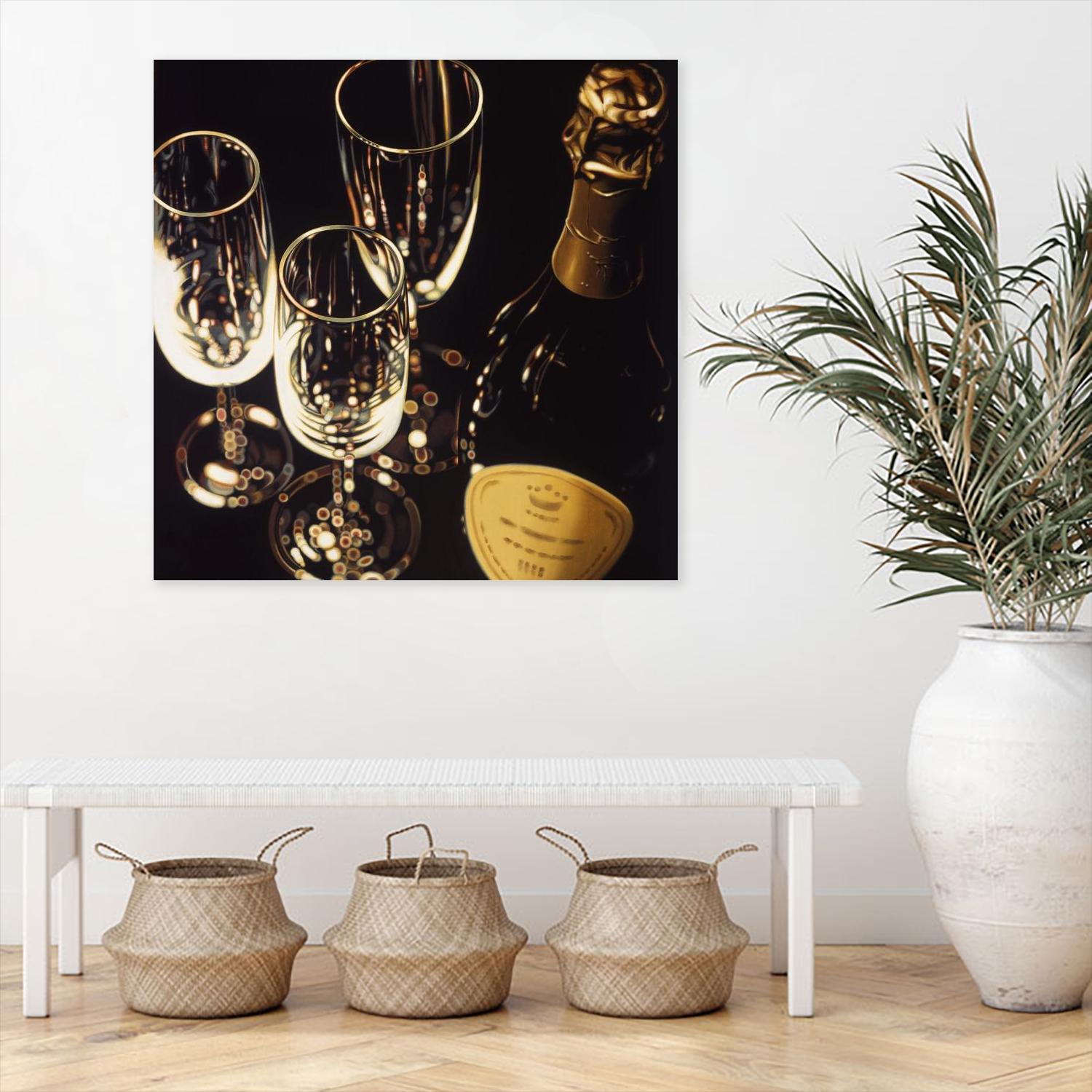 Champagne For Three by Ray Pelley on GIANT ART - white fruit-food-drink