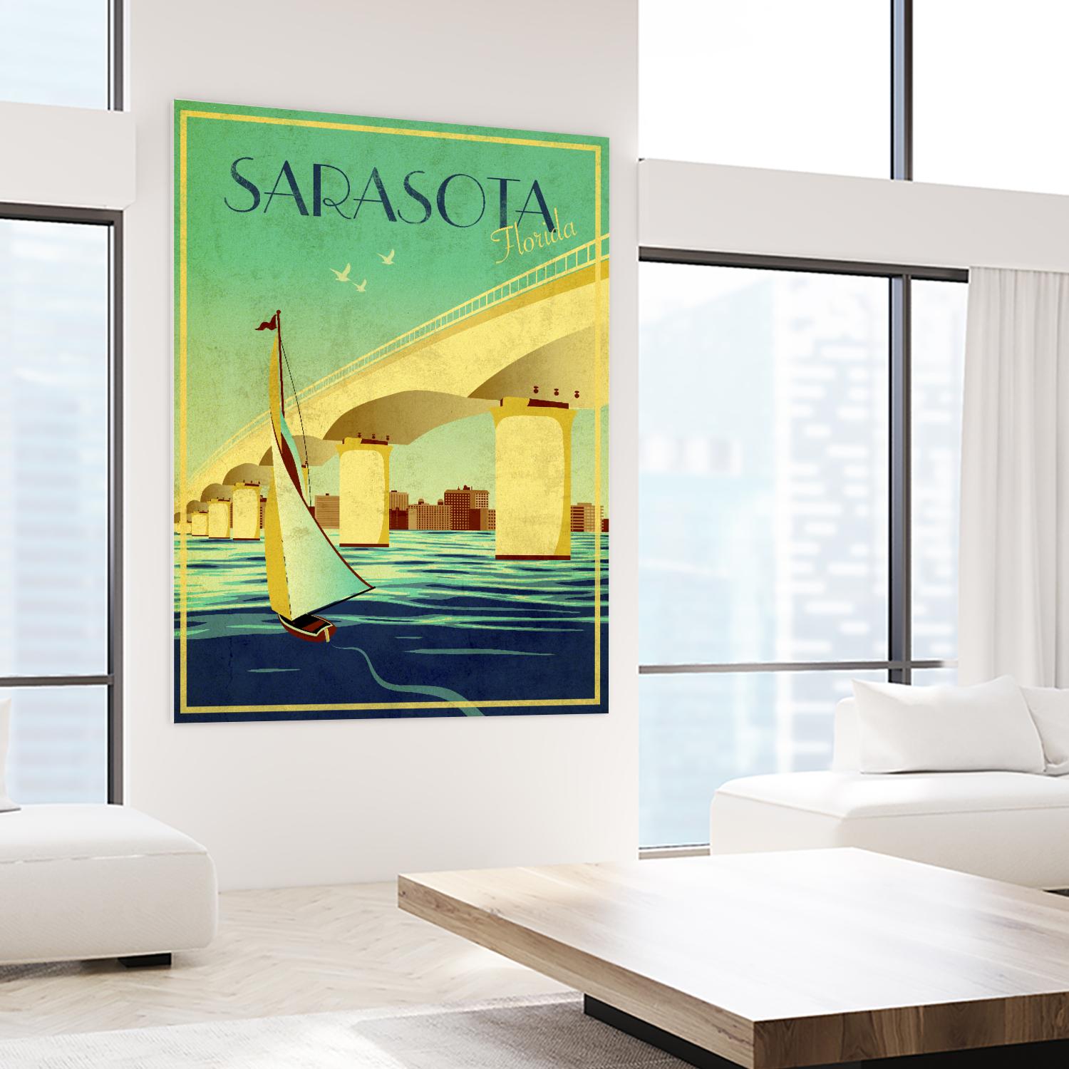 Sarasota by Stella Bradley on GIANT ART - yellow tropical