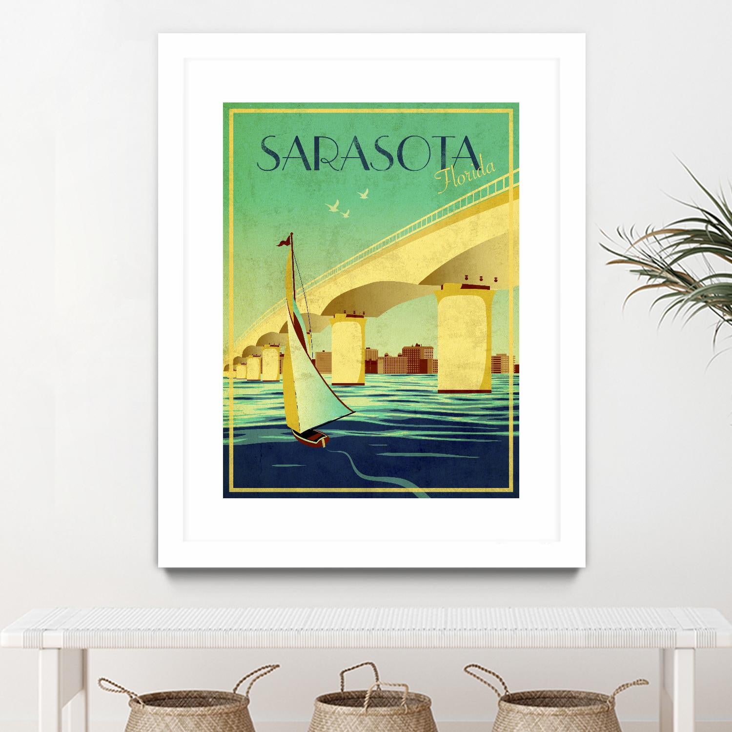 Sarasota by Stella Bradley on GIANT ART - green vintage affiche