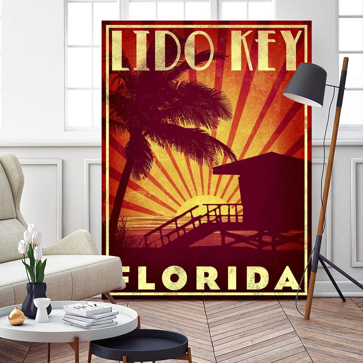 Lido Key by Stella Bradley on GIANT ART - yellow tropical