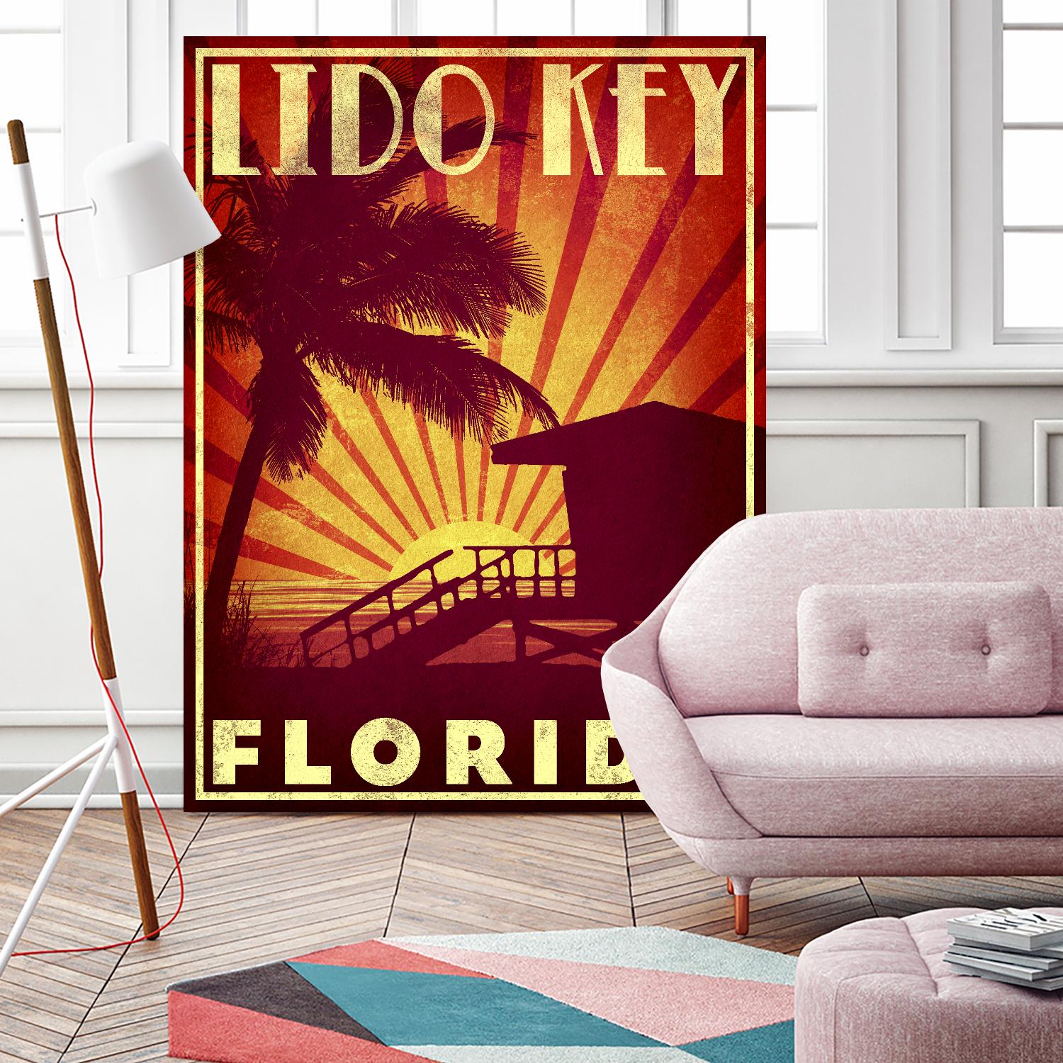 Lido Key by Stella Bradley on GIANT ART - yellow tropical