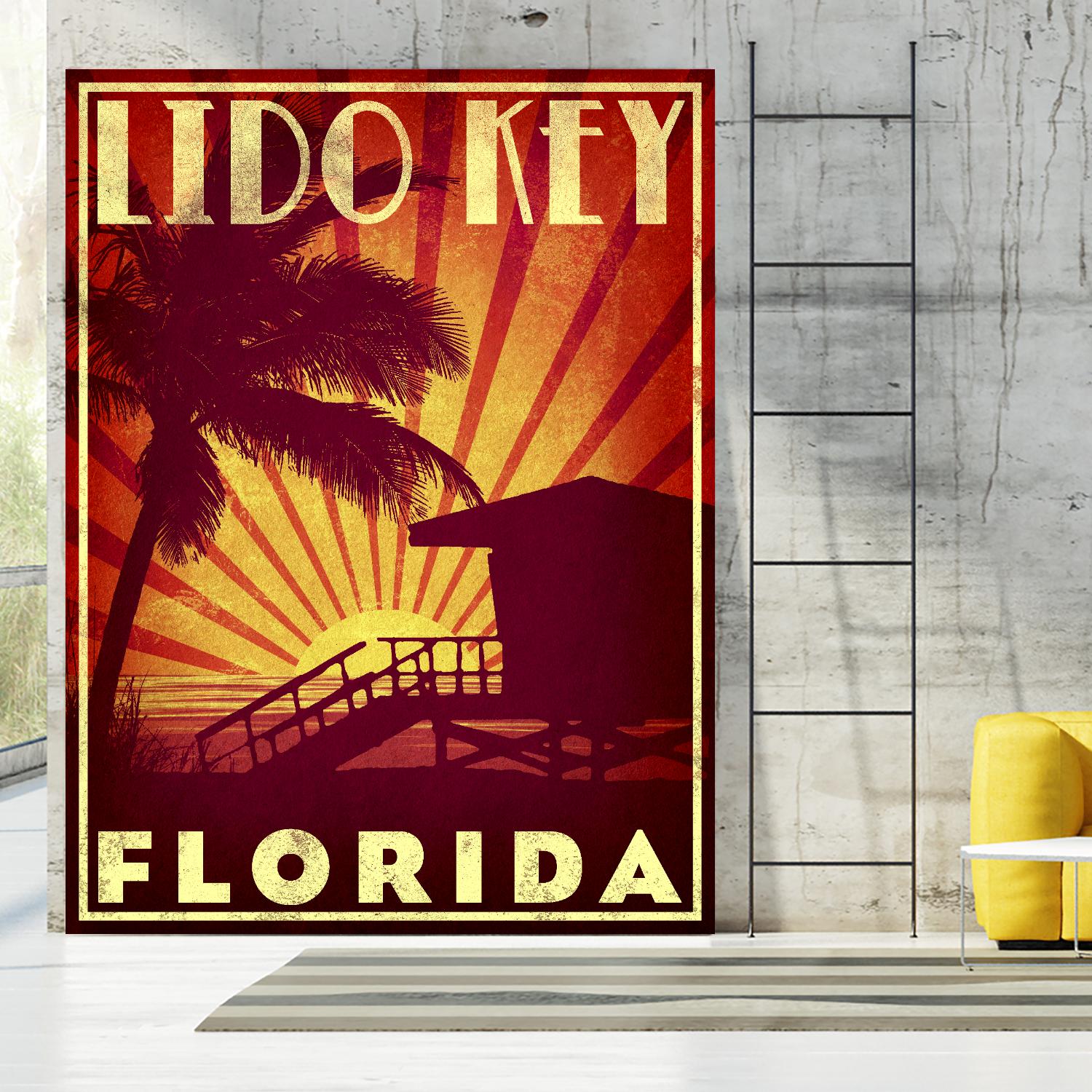 Lido Key by Stella Bradley on GIANT ART - yellow tropical