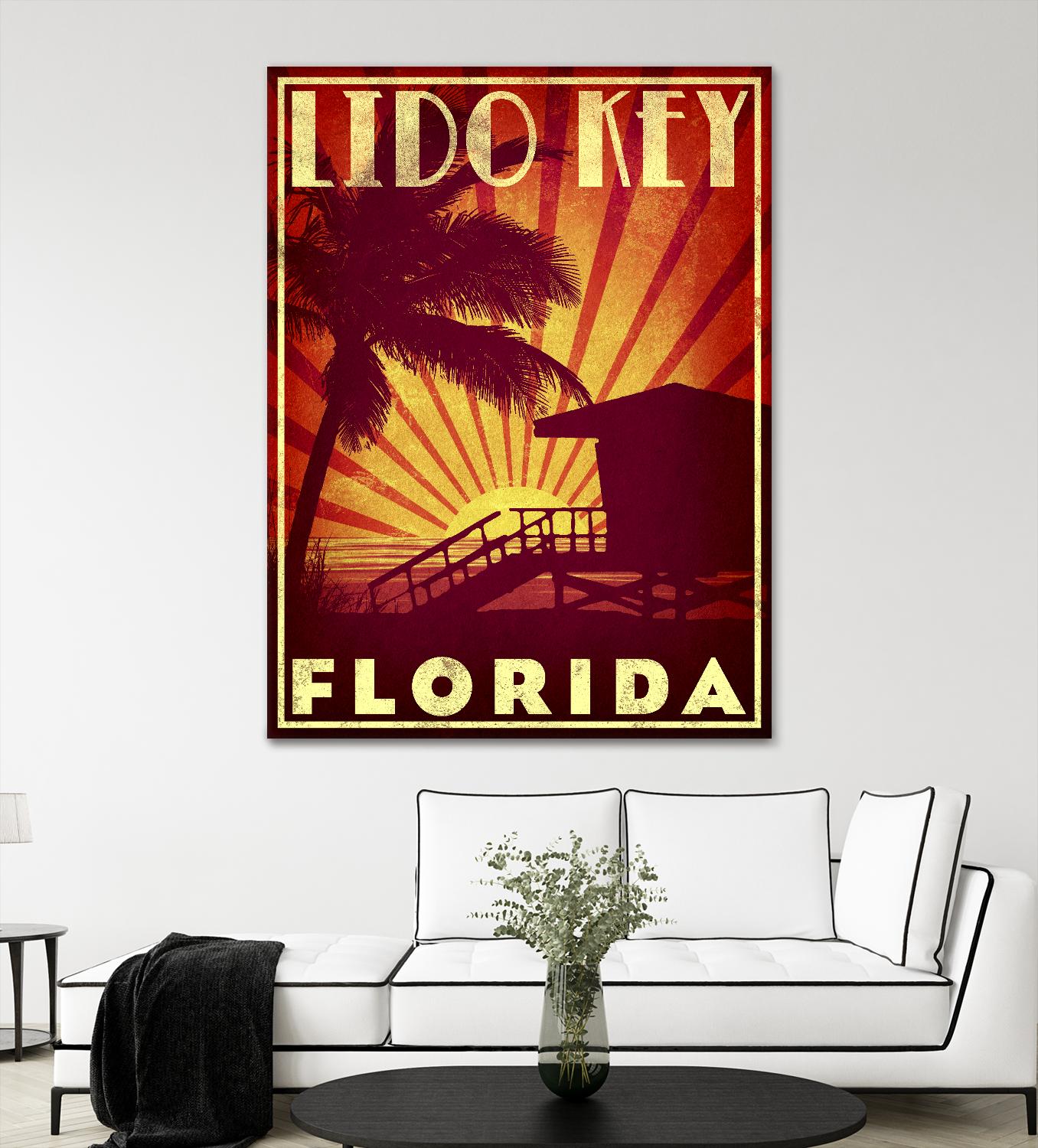 Lido Key by Stella Bradley on GIANT ART - yellow tropical
