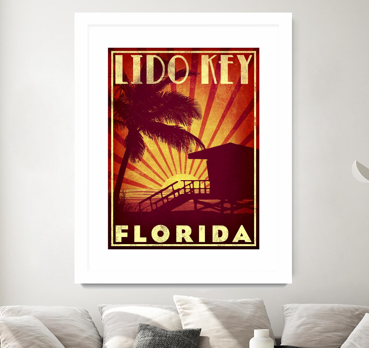 Lido Key by Stella Bradley on GIANT ART - yellow tropical