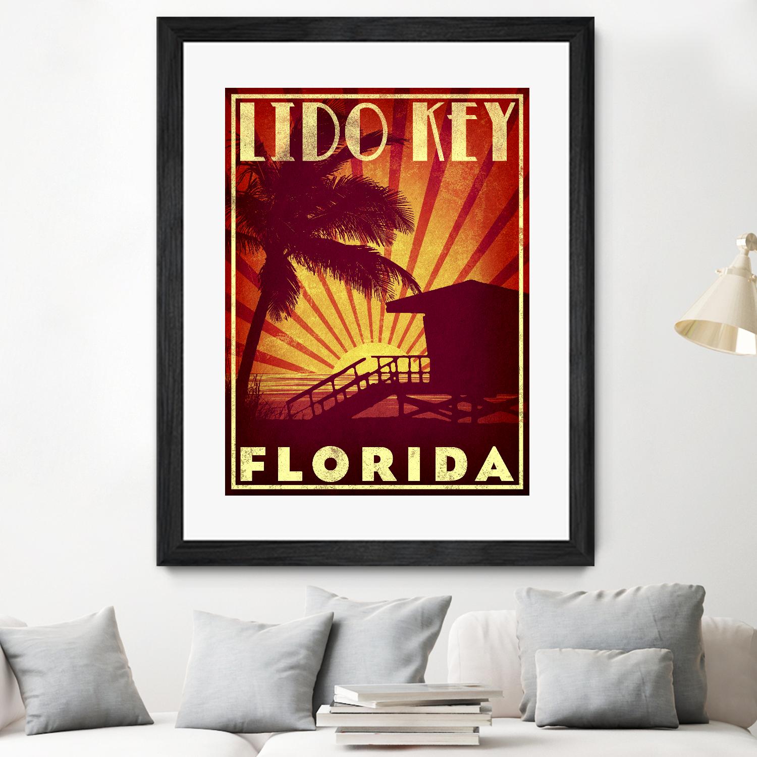 Lido Key by Stella Bradley on GIANT ART - yellow tropical