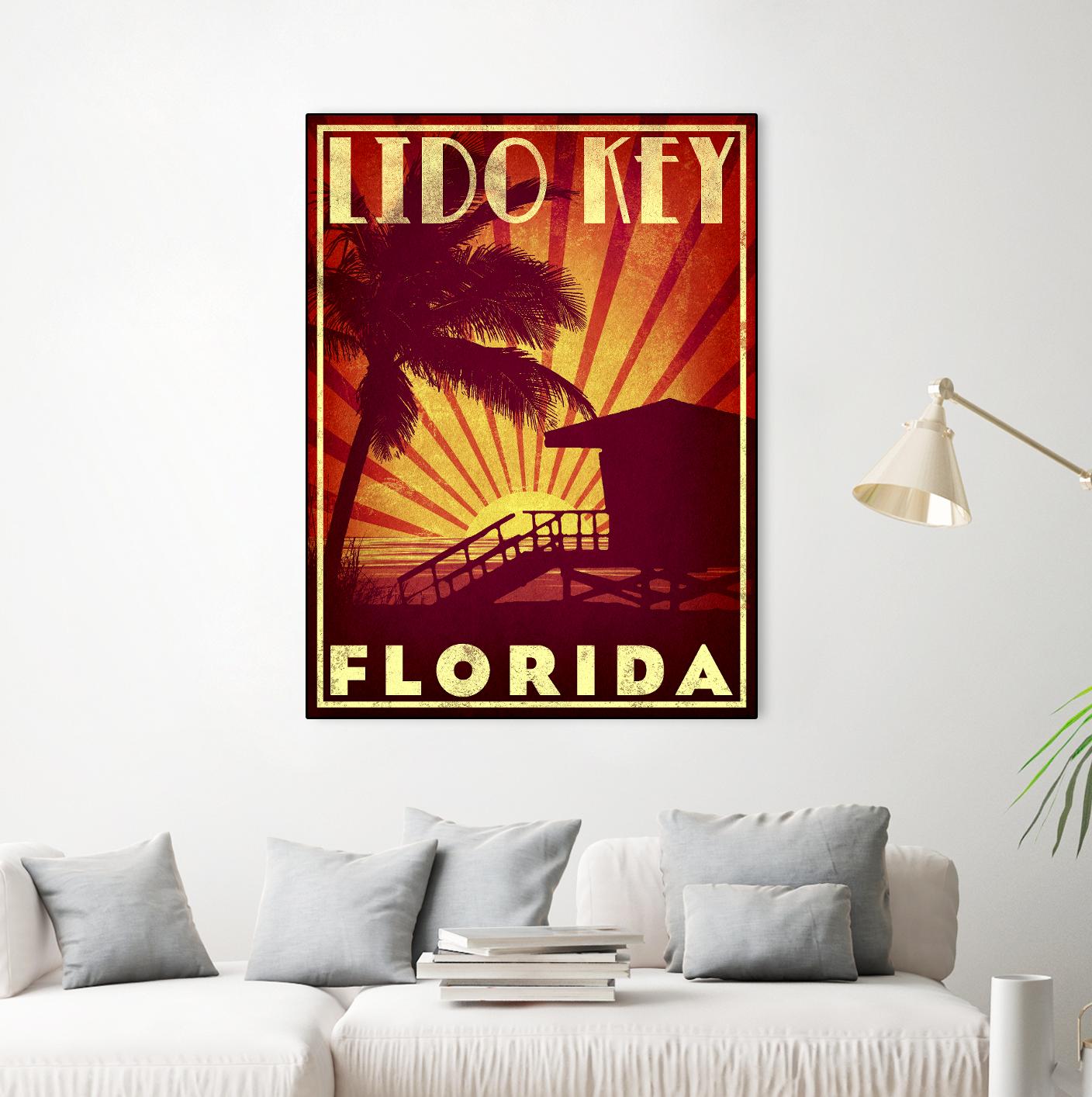Lido Key by Stella Bradley on GIANT ART - yellow tropical