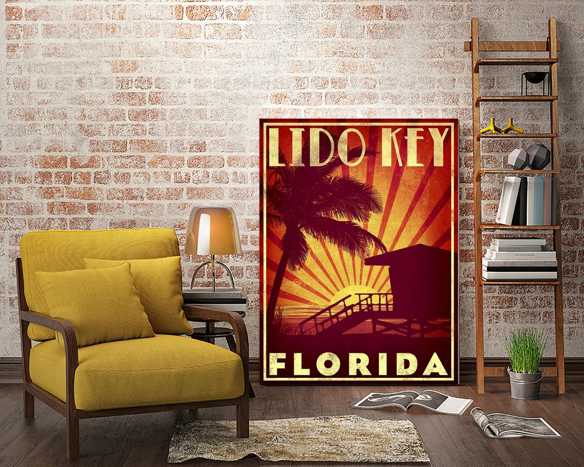 Lido Key by Stella Bradley on GIANT ART - yellow tropical