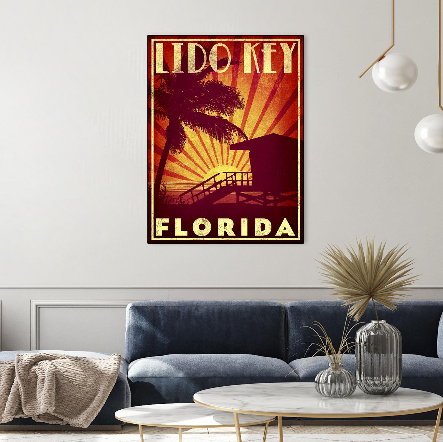 Lido Key by Stella Bradley on GIANT ART - yellow tropical