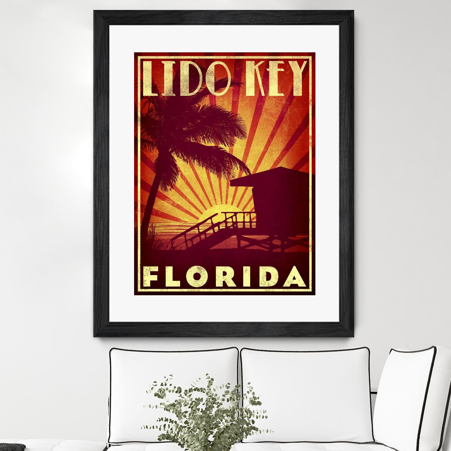 Lido Key by Stella Bradley on GIANT ART - yellow tropical