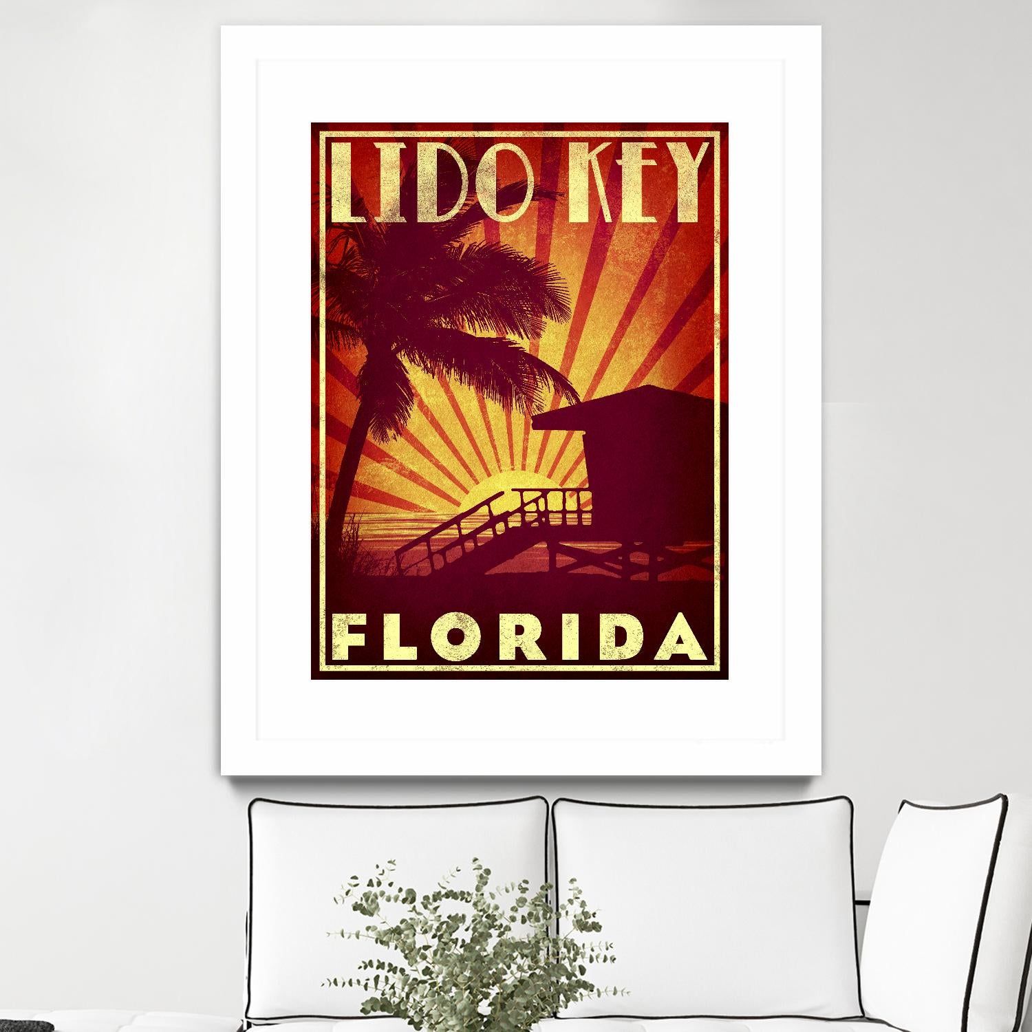 Lido Key by Stella Bradley on GIANT ART - yellow tropical