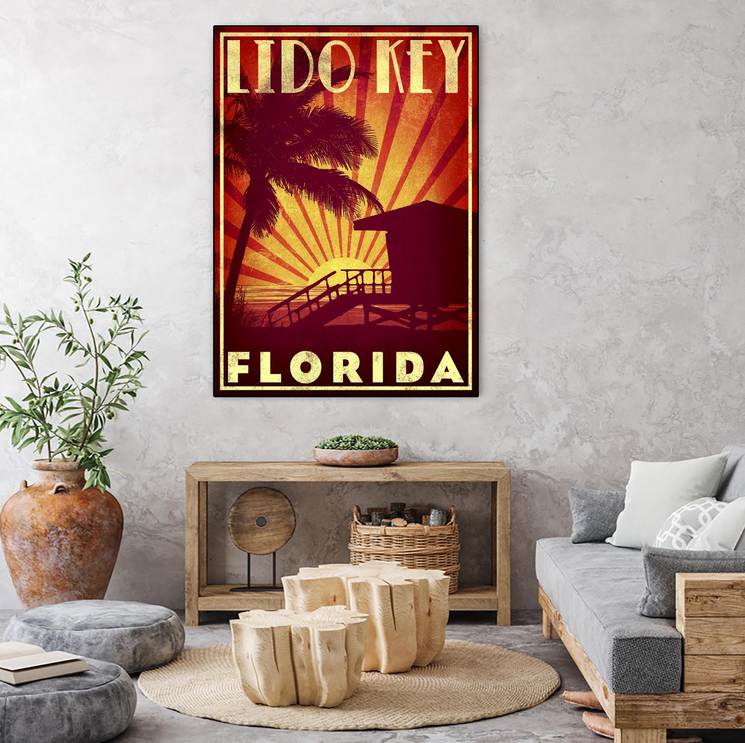 Lido Key by Stella Bradley on GIANT ART - yellow tropical